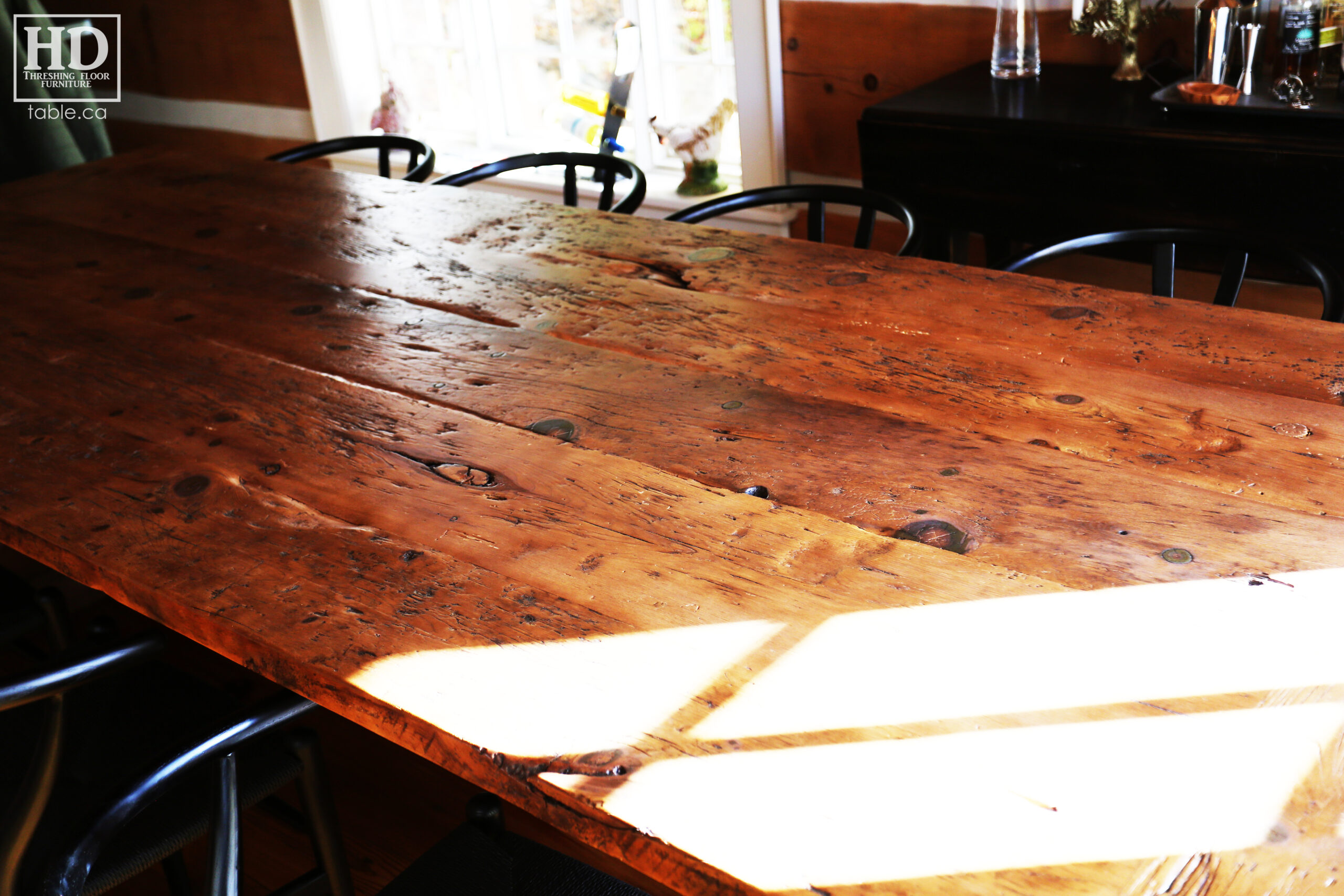 Distressed Reclaimed Wood Table by HD Threshing Floor Furniture / www.table.ca