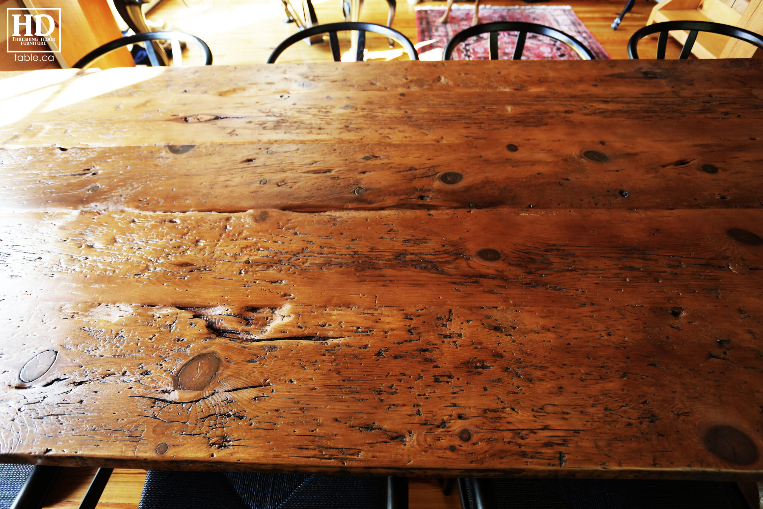 Distressed Reclaimed Wood Table by HD Threshing Floor Furniture / www.table.ca