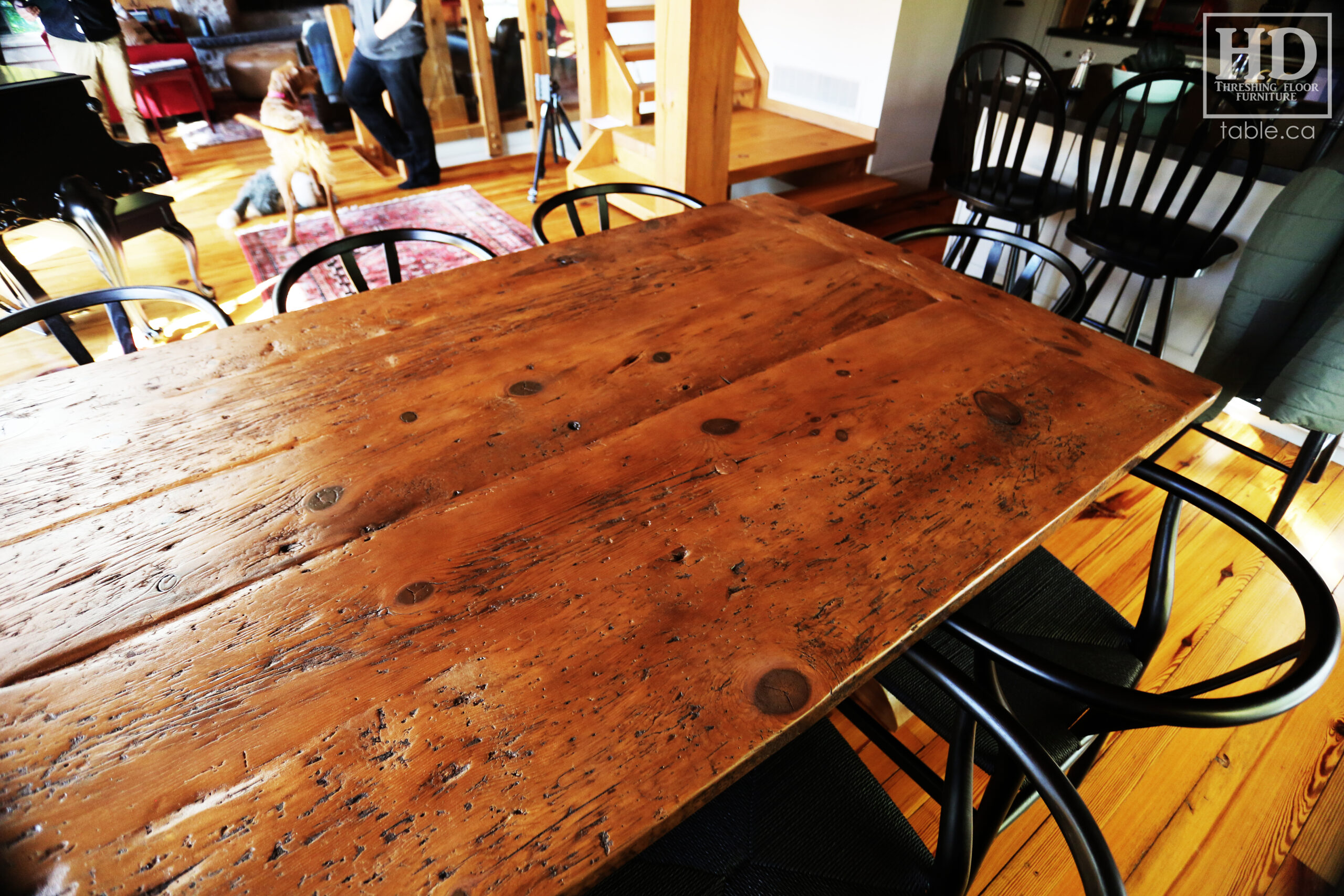 Distressed Reclaimed Wood Table by HD Threshing Floor Furniture / www.table.ca