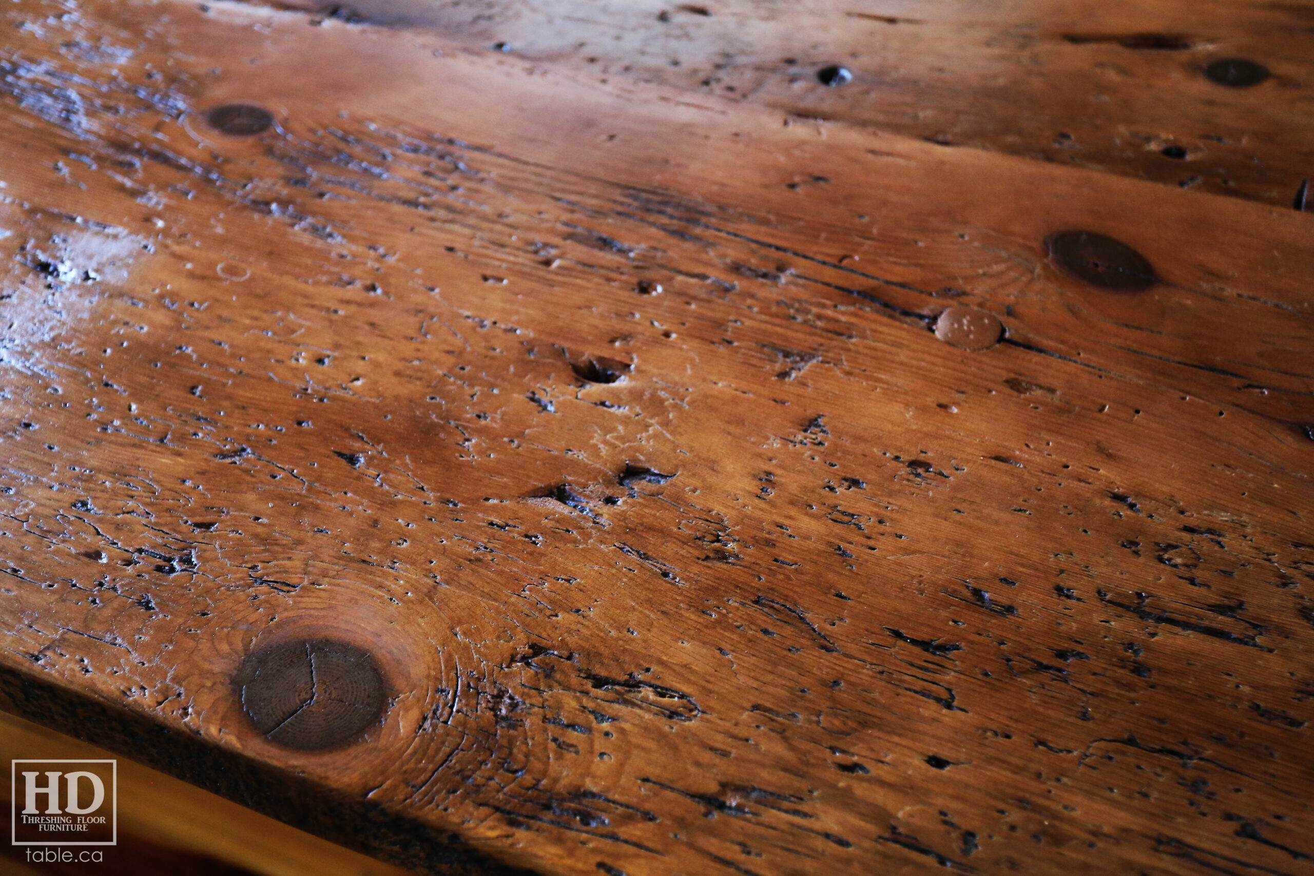 Distressed Reclaimed Wood Table by HD Threshing Floor Furniture / www.table.ca