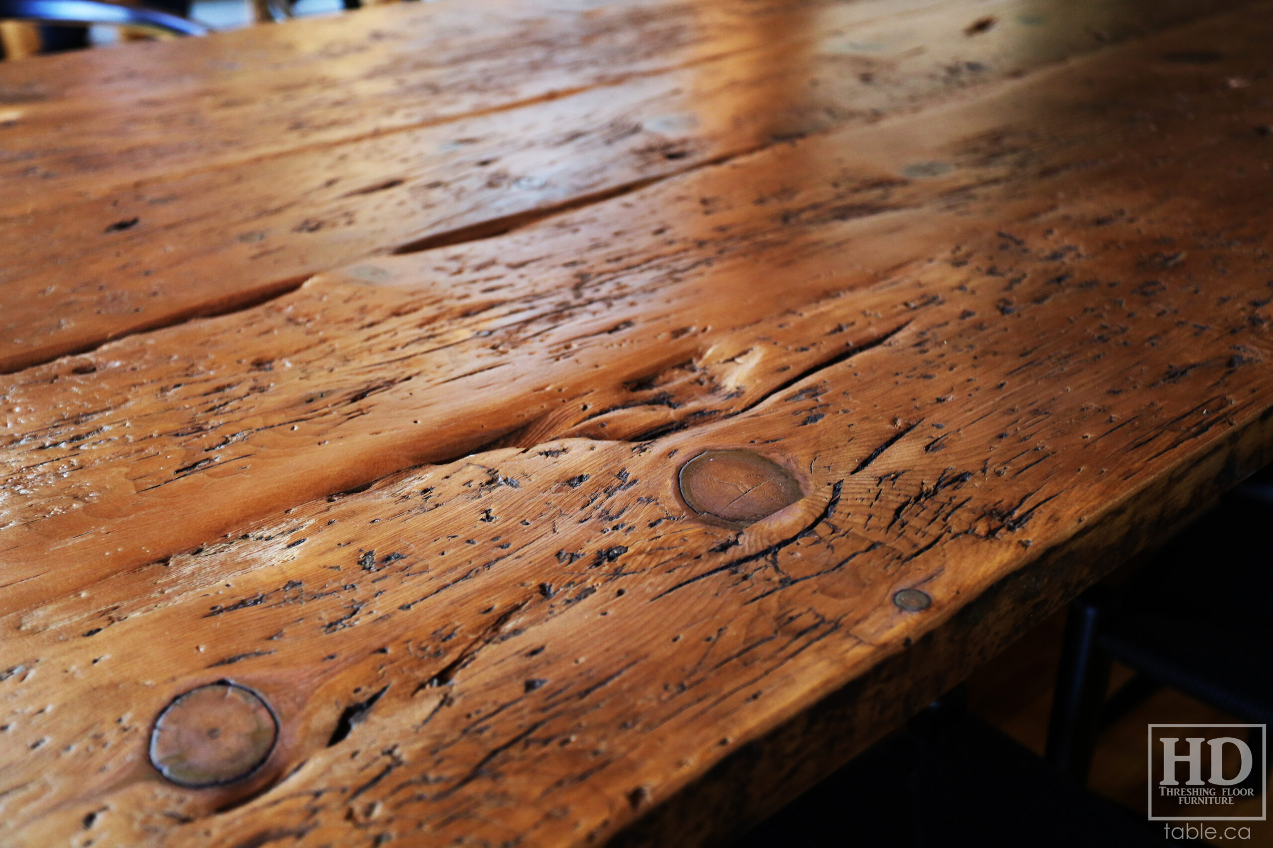 Distressed Reclaimed Wood Table by HD Threshing Floor Furniture / www.table.ca