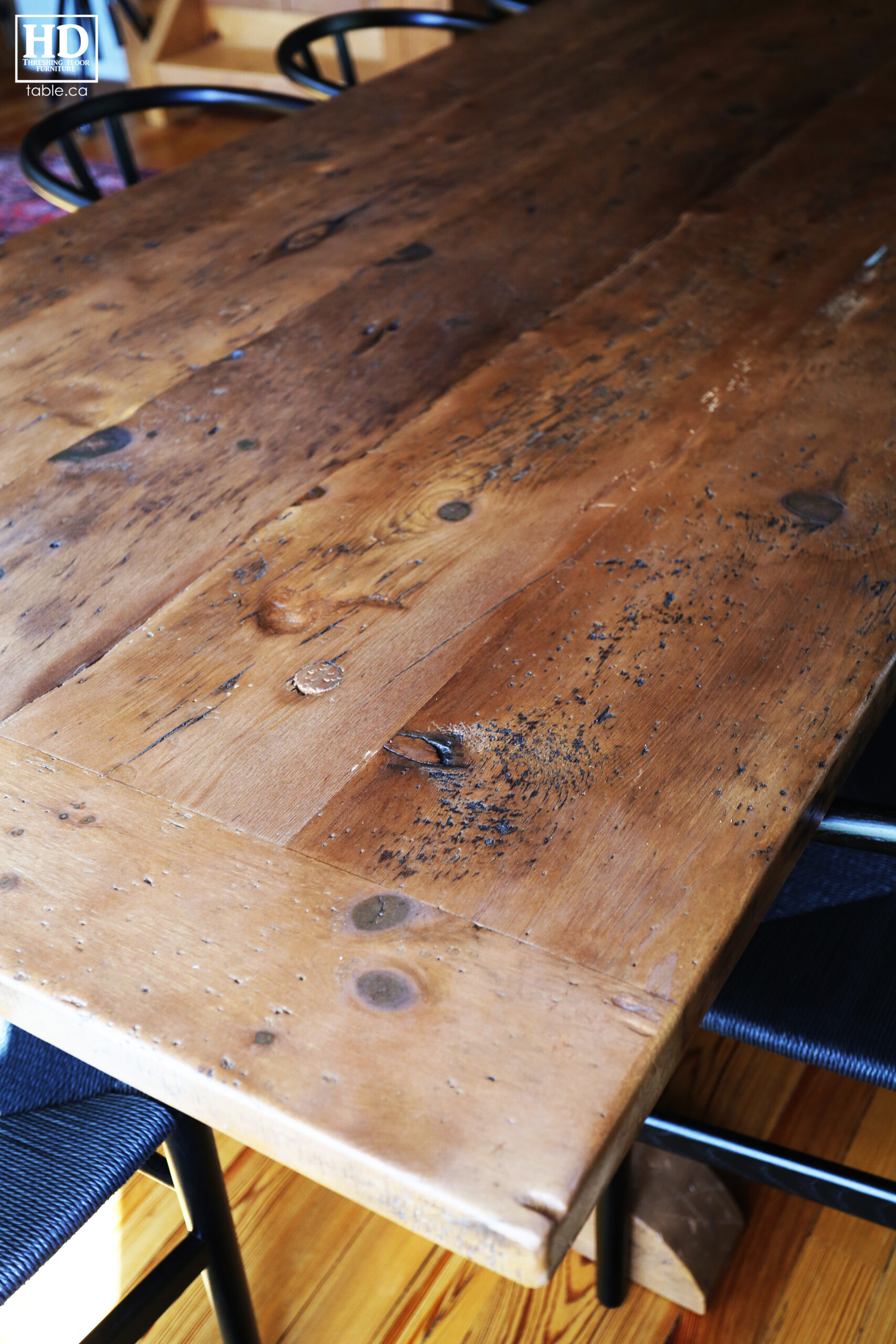 Distressed Reclaimed Wood Table by HD Threshing Floor Furniture / www.table.ca