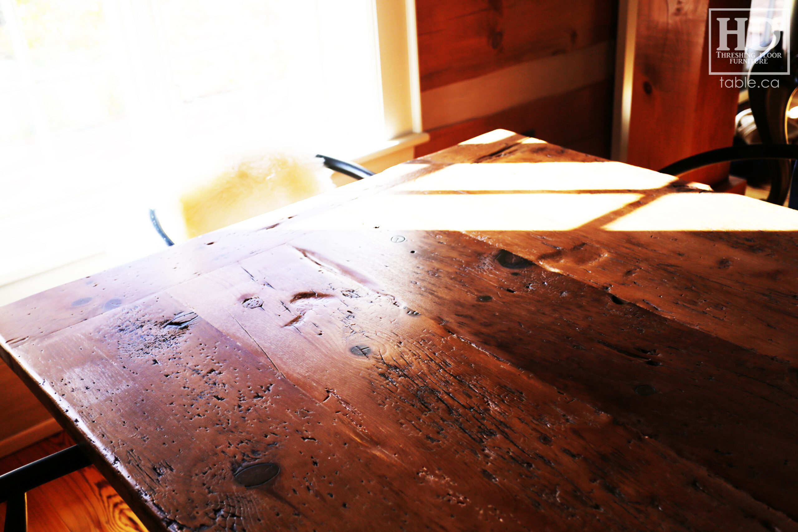 Distressed Reclaimed Wood Table by HD Threshing Floor Furniture / www.table.ca