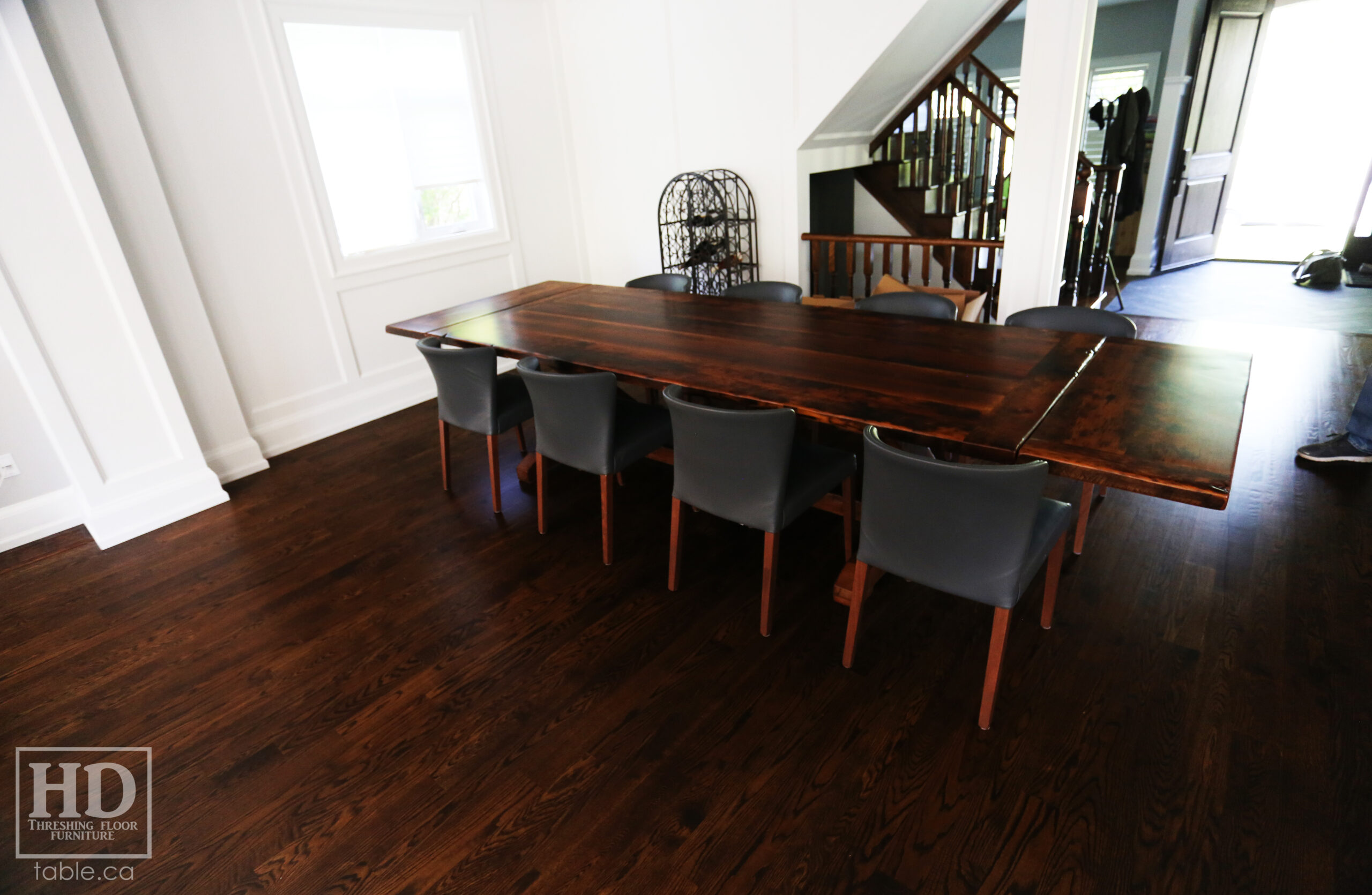 Extendable Reclaimed Wood Table made from Ontario Barnwood by HD Threshing Floor Furniture / www.table.ca