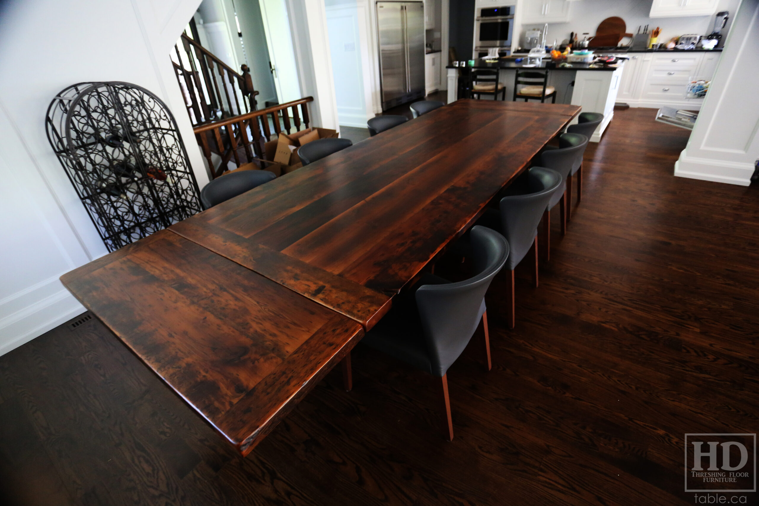 Extendable Reclaimed Wood Table made from Ontario Barnwood by HD Threshing Floor Furniture / www.table.ca