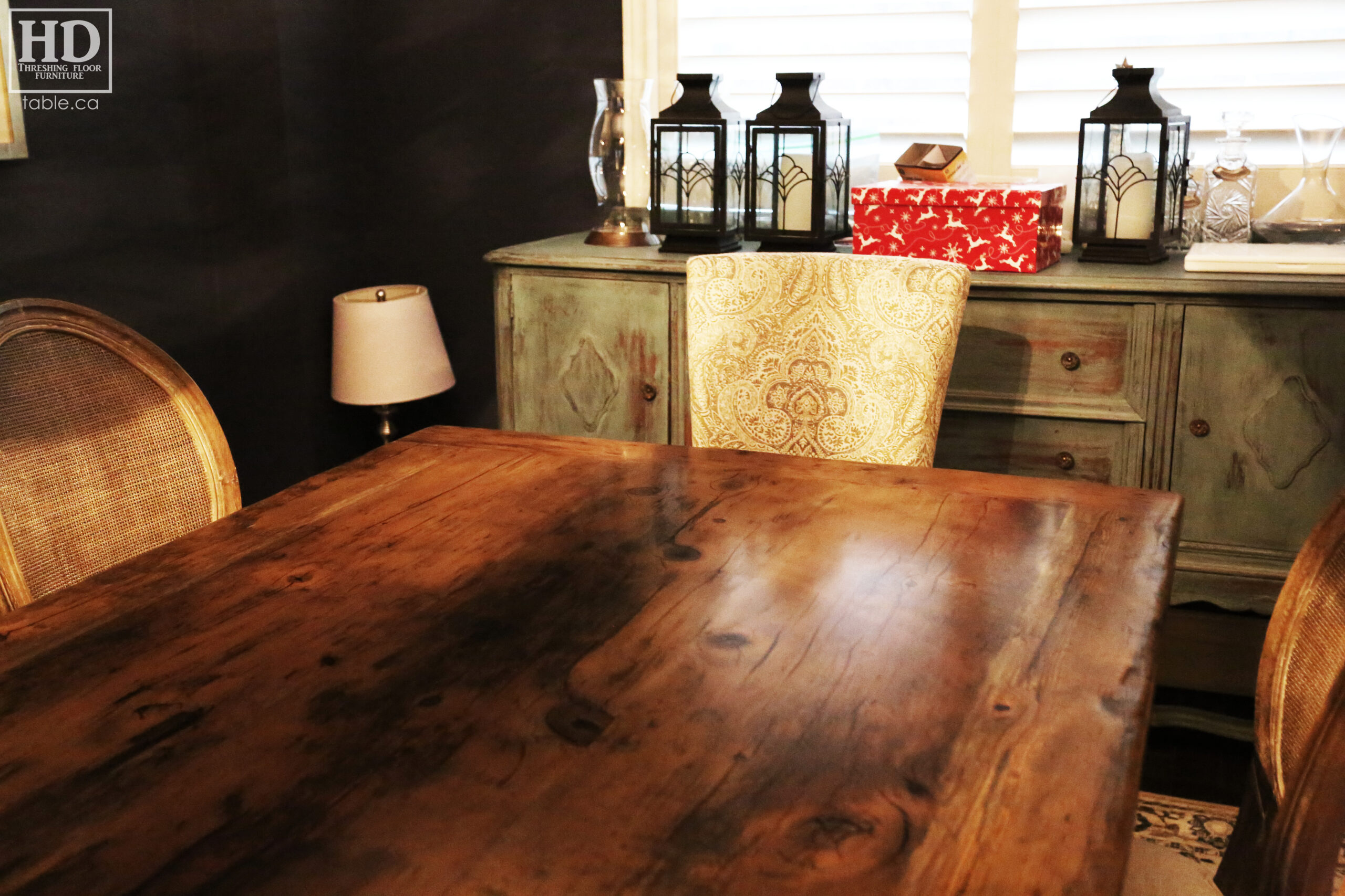 Grey Reclaimed Wood Table by HD Threshing Floor Furniture / www.table.ca