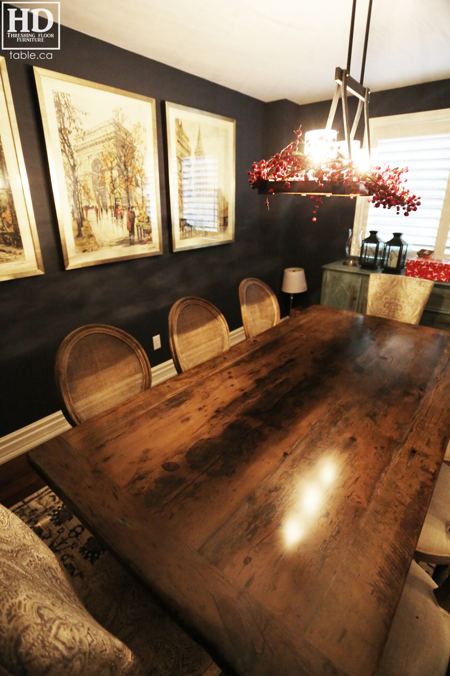 Grey Reclaimed Wood Table by HD Threshing Floor Furniture / www.table.ca