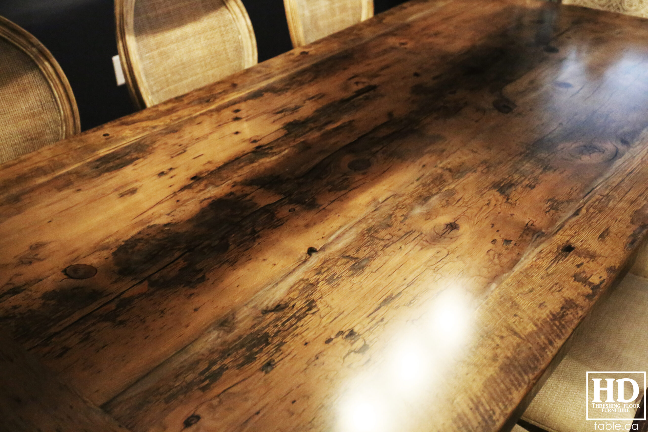 Grey Reclaimed Wood Table by HD Threshing Floor Furniture / www.table.ca