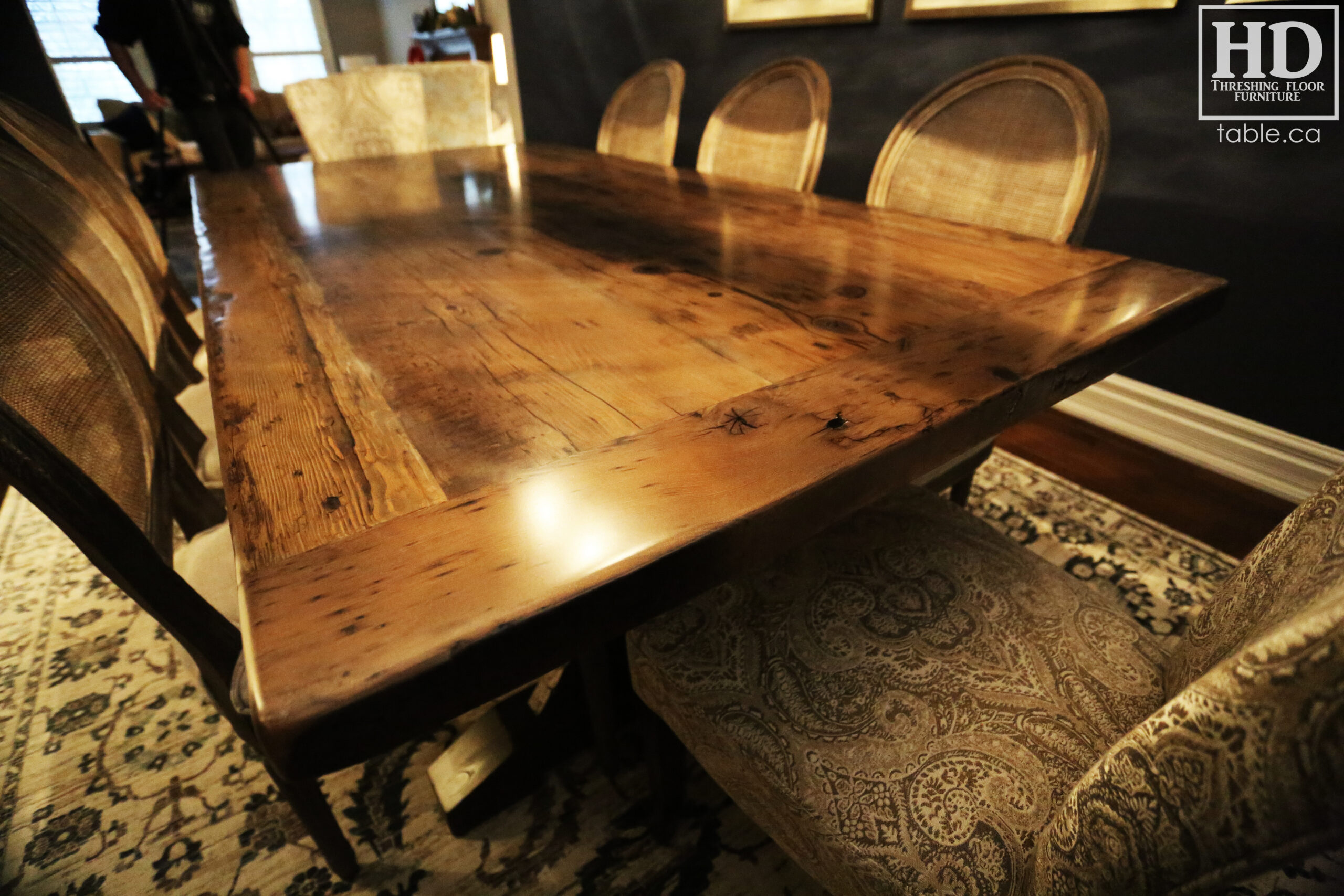 Grey Reclaimed Wood Table by HD Threshing Floor Furniture / www.table.ca