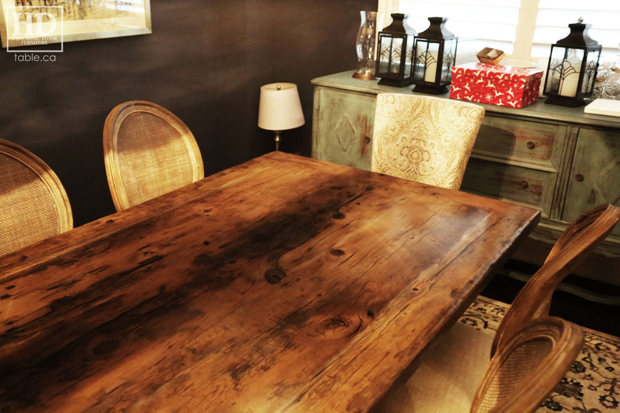 Grey Reclaimed Wood Table by HD Threshing Floor Furniture / www.table.ca