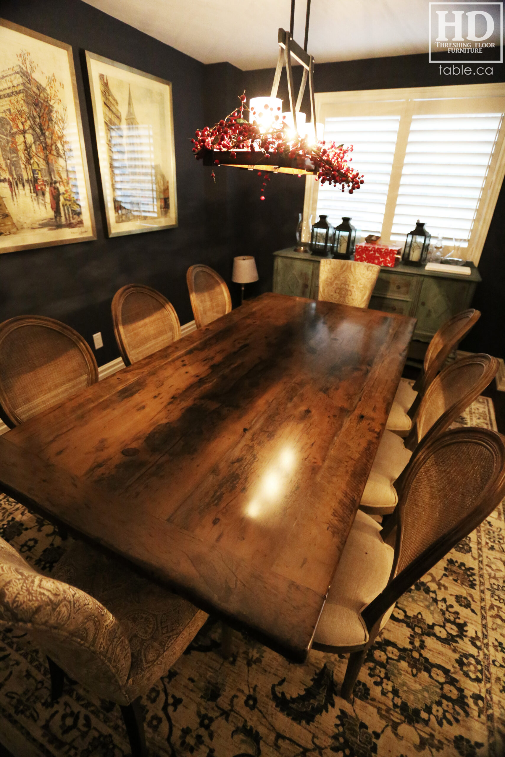 Grey Reclaimed Wood Table by HD Threshing Floor Furniture / www.table.ca