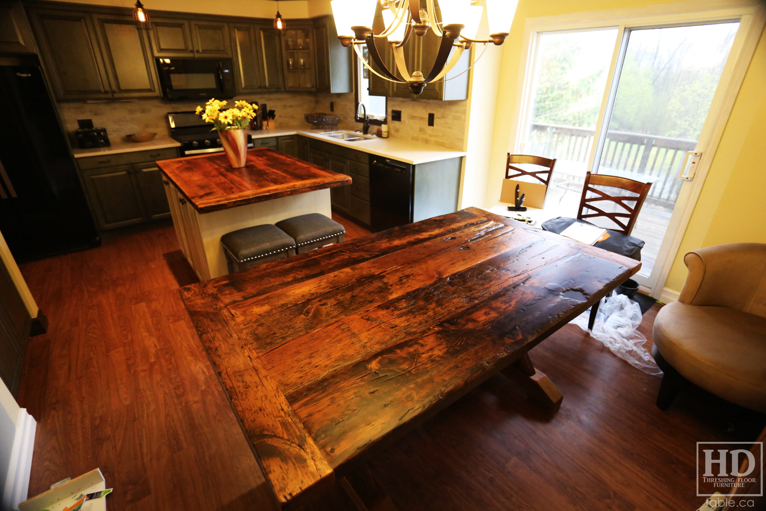 Light Coating Epoxy Table made from Ontario Barnwood by HD Threshing Floor Furniture / www.table.ca