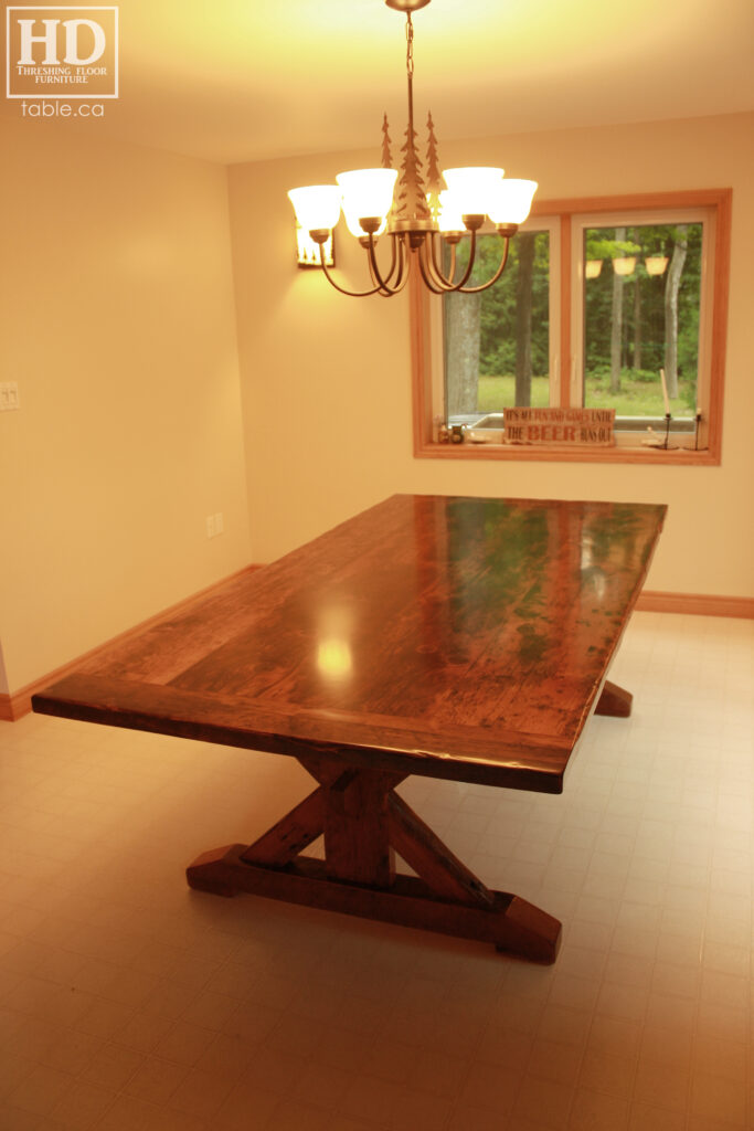 Modern Reclaimed Wood Table with Sawbuck Base by HD Threshing Floor Furniture / www.table.ca