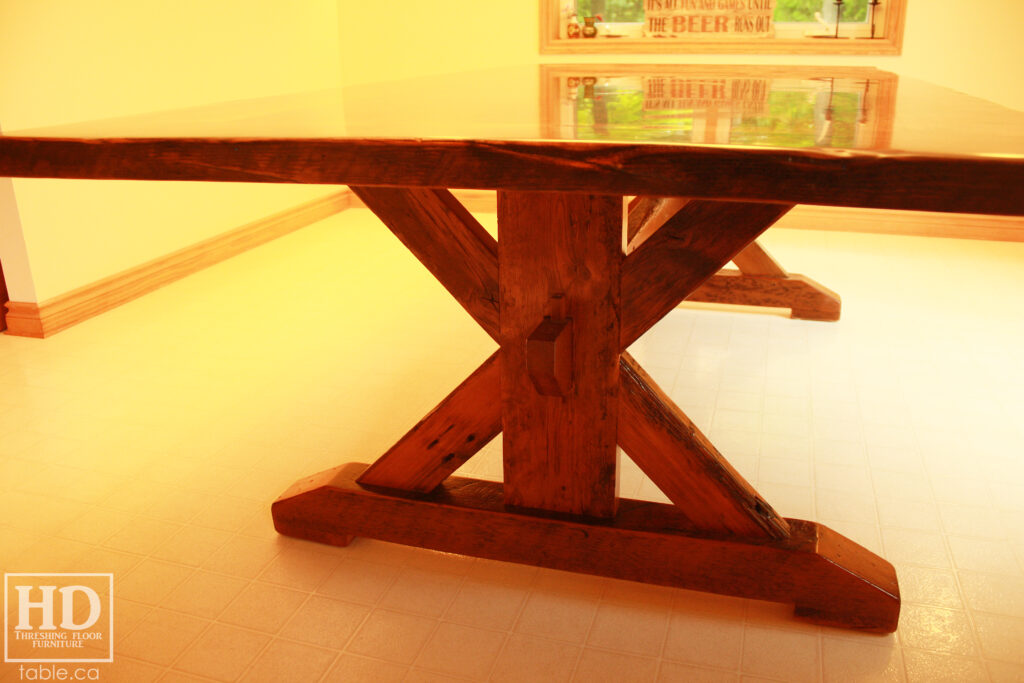 Modern Reclaimed Wood Table with Sawbuck Base by HD Threshing Floor Furniture / www.table.ca