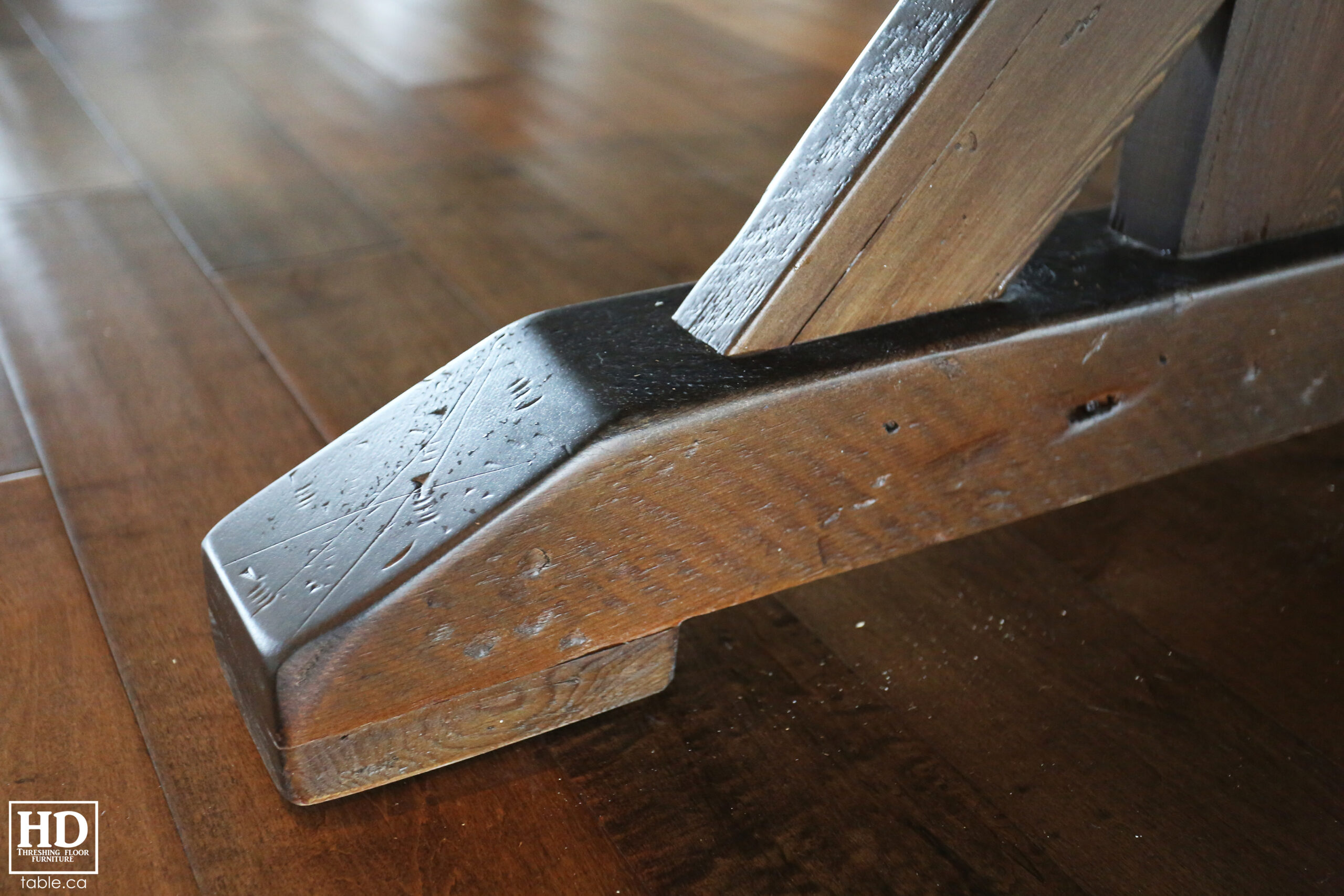 Reclaimed Wood Table with Sawbuck Style Base by HD Threshing Floor Furniture / www.table.ca