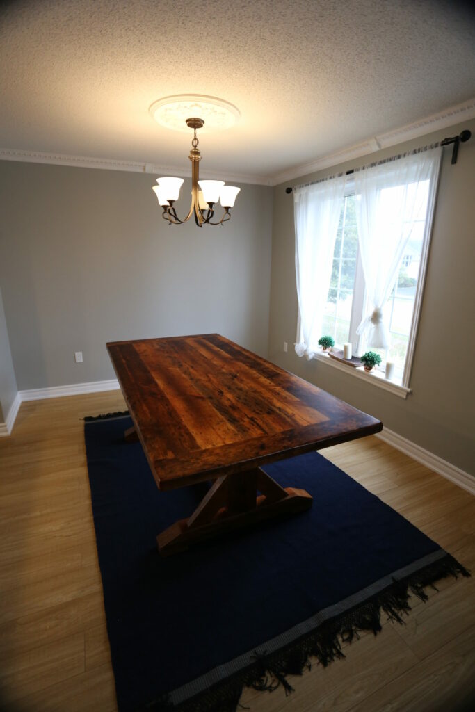 Reclaimed Wood Table with Sawbuck Style Base by HD Threshing Floor Furniture / www.table.ca