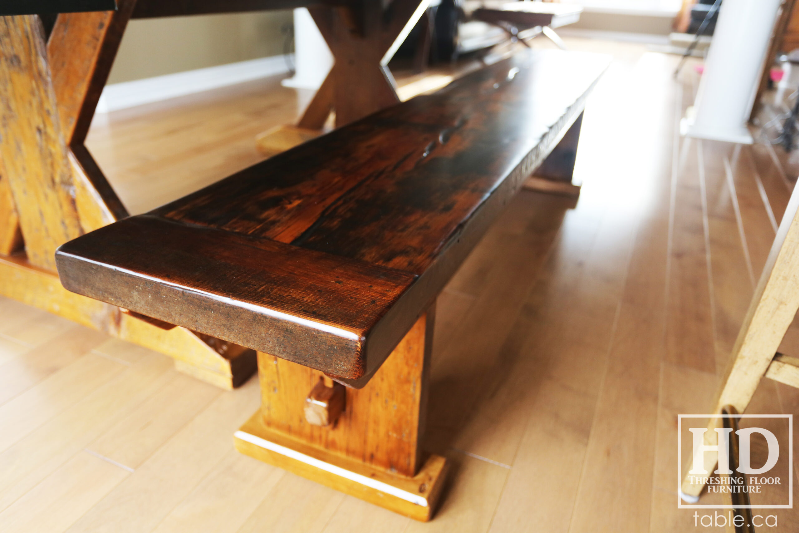 Reclaimed Wood Table with Sawbuck Style Base by HD Threshing Floor Furniture / www.table.ca