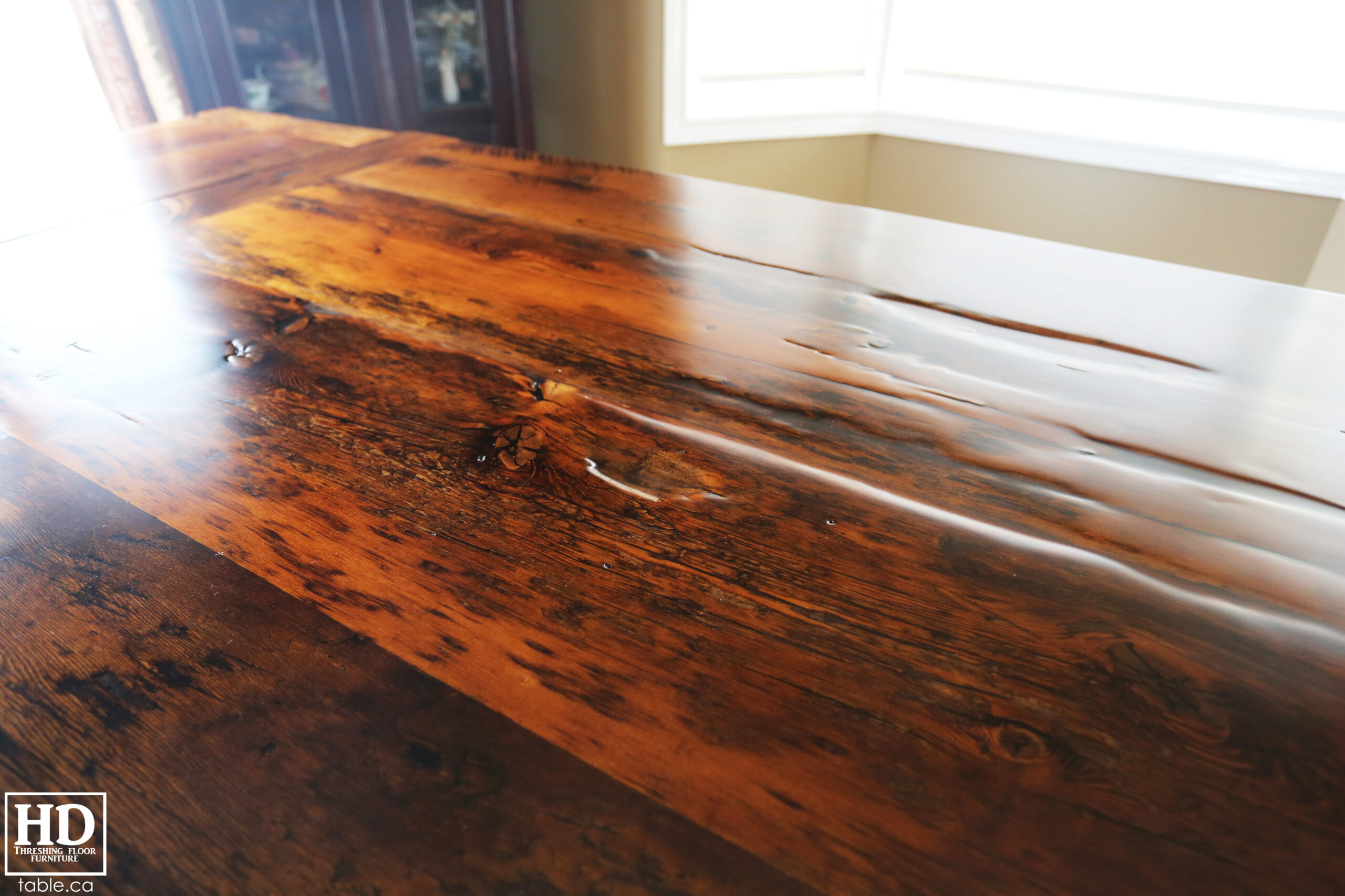 Reclaimed Wood Table with Sawbuck Style Base by HD Threshing Floor Furniture / www.table.ca