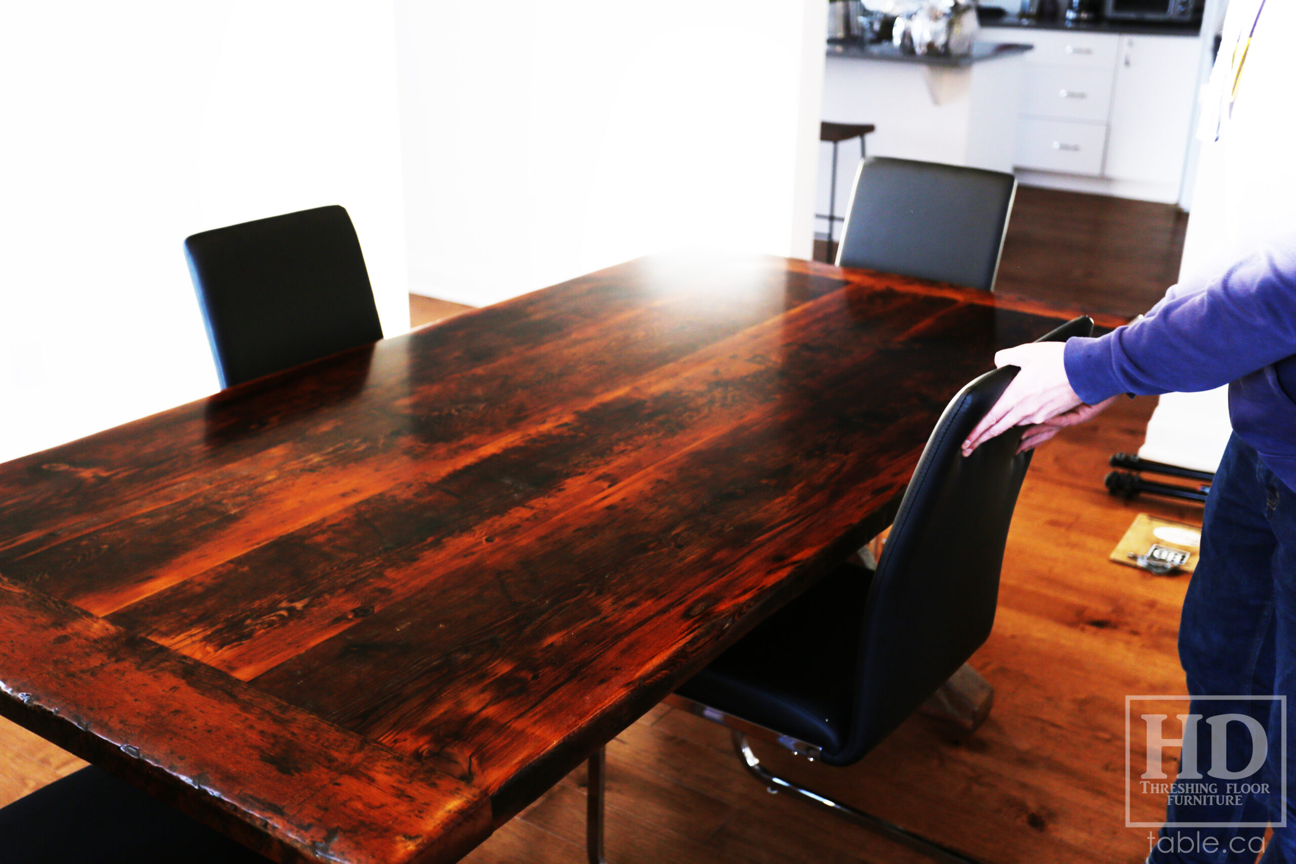 Reclaimed Wood Table with Sawbuck Style Base by HD Threshing Floor Furniture / www.table.ca