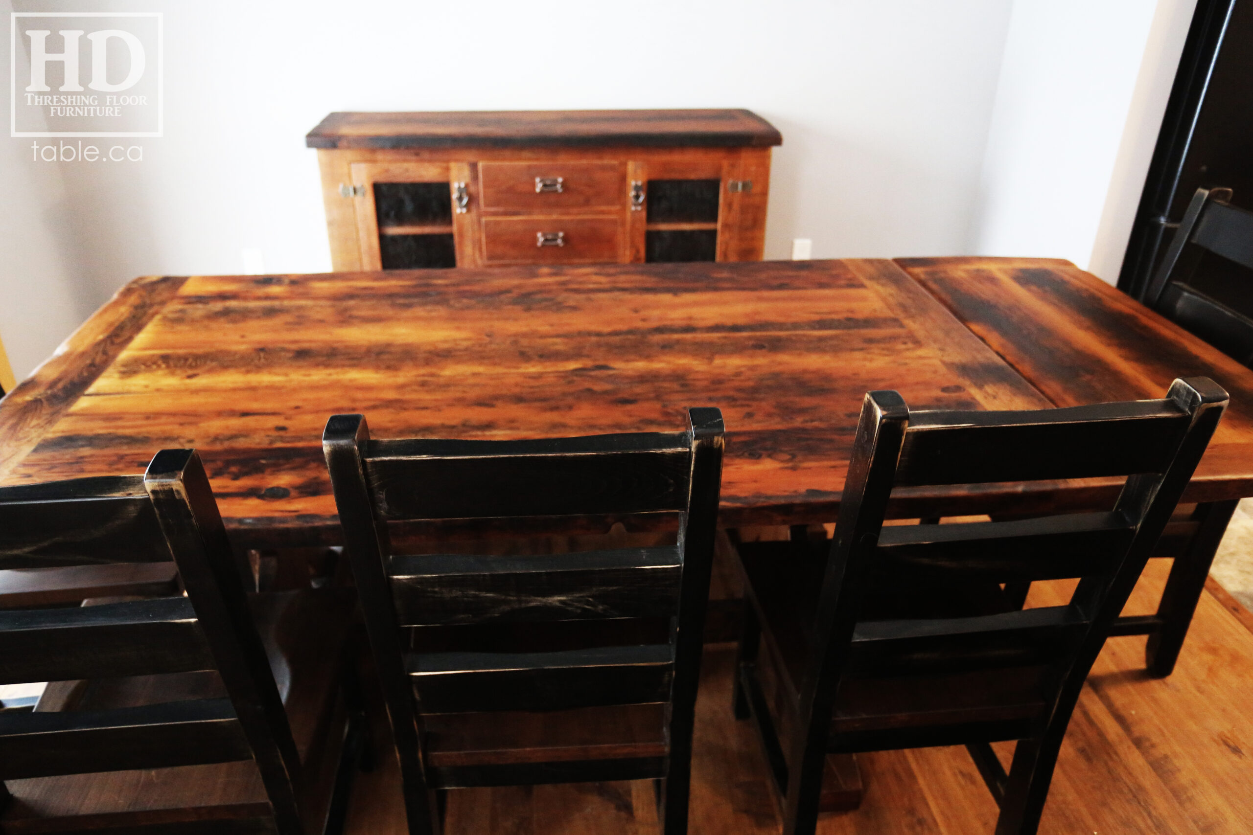 Reclaimed Wood Table with Sawbuck Style Base by HD Threshing Floor Furniture / www.table.ca