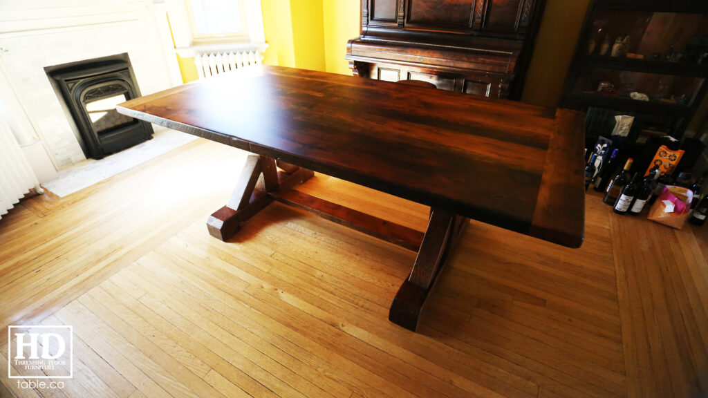 Reclaimed Wood Table with Sawbuck Style Base by HD Threshing Floor Furniture / www.table.ca