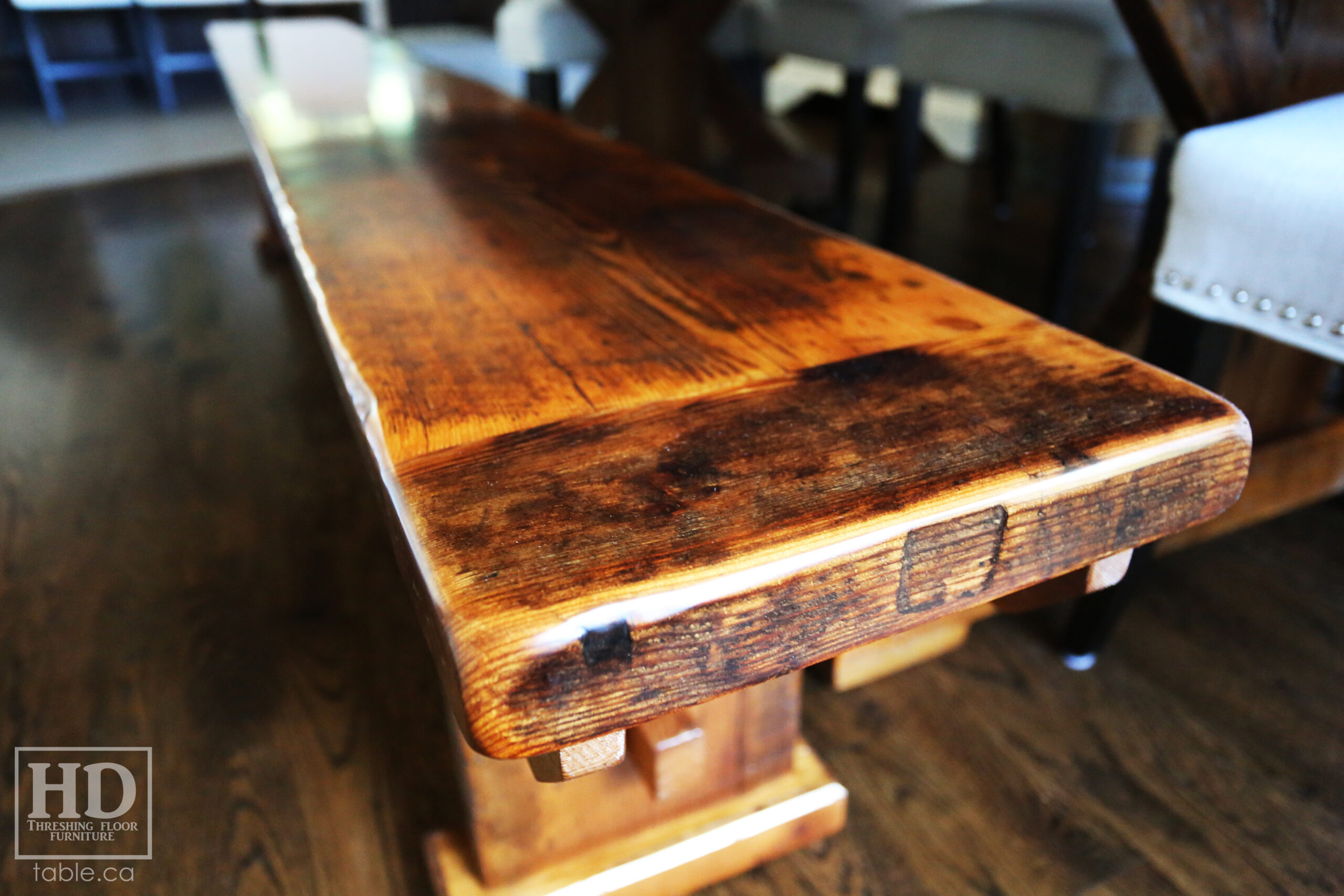 Reclaimed Wood Table with Sawbuck Style Base by HD Threshing Floor Furniture / www.table.ca