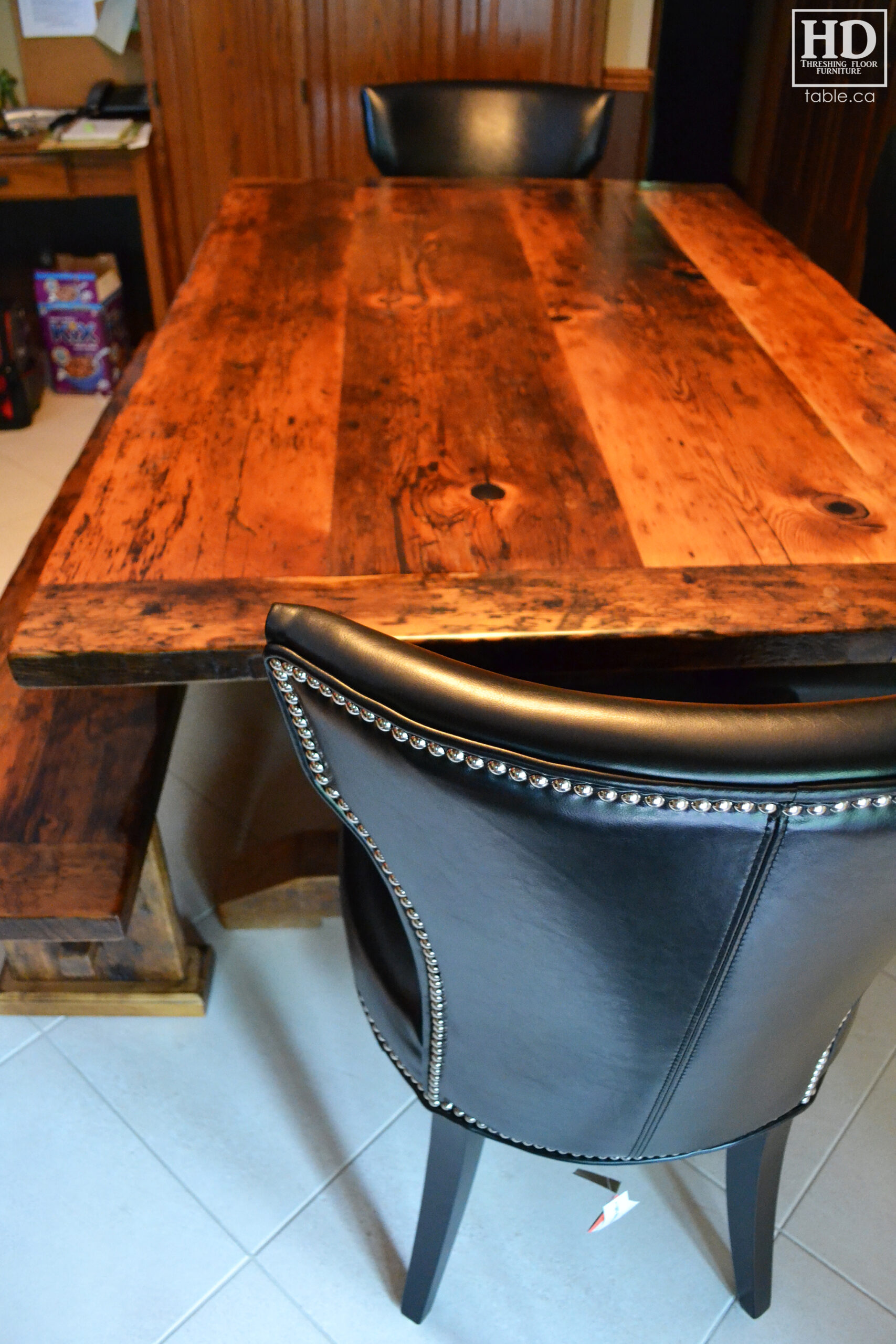 Reclaimed Wood Table with Sawbuck Style Base by HD Threshing Floor Furniture / www.table.ca