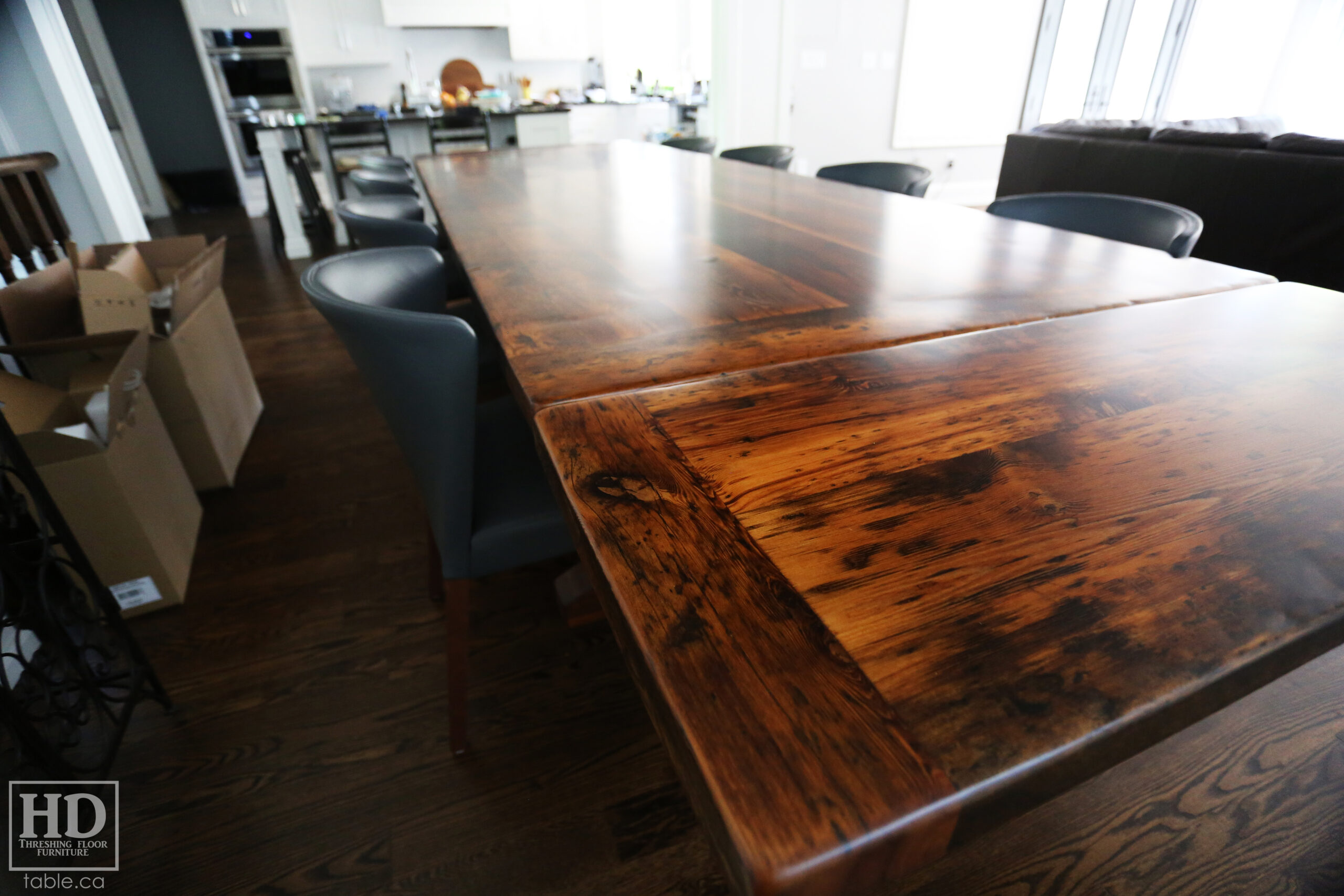 Reclaimed Wood Table with Sawbuck Style Base by HD Threshing Floor Furniture / www.table.ca