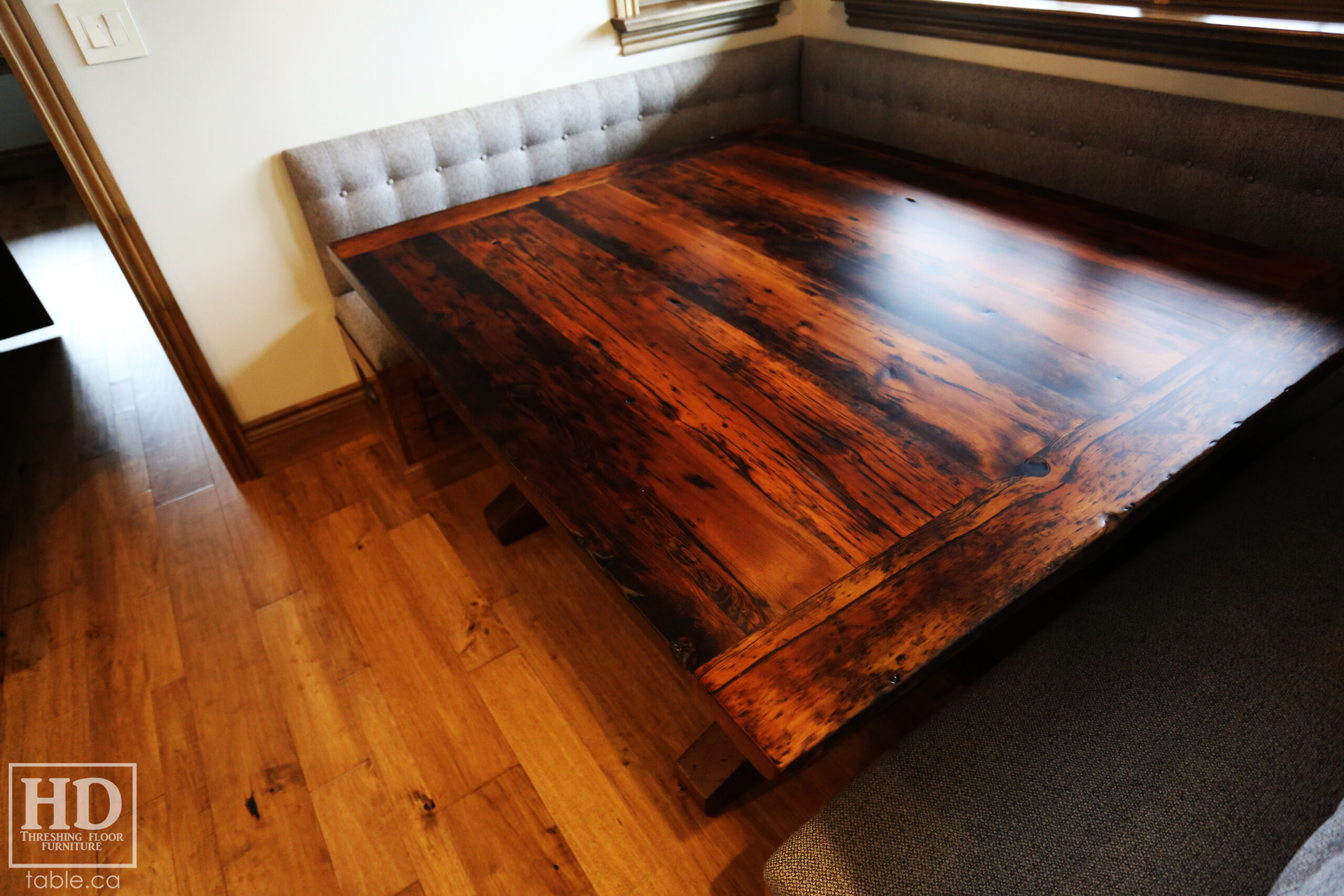 Reclaimed Barnwood Table with Epoxy Finish by HD Threshing Floor Furniture / www.table.ca