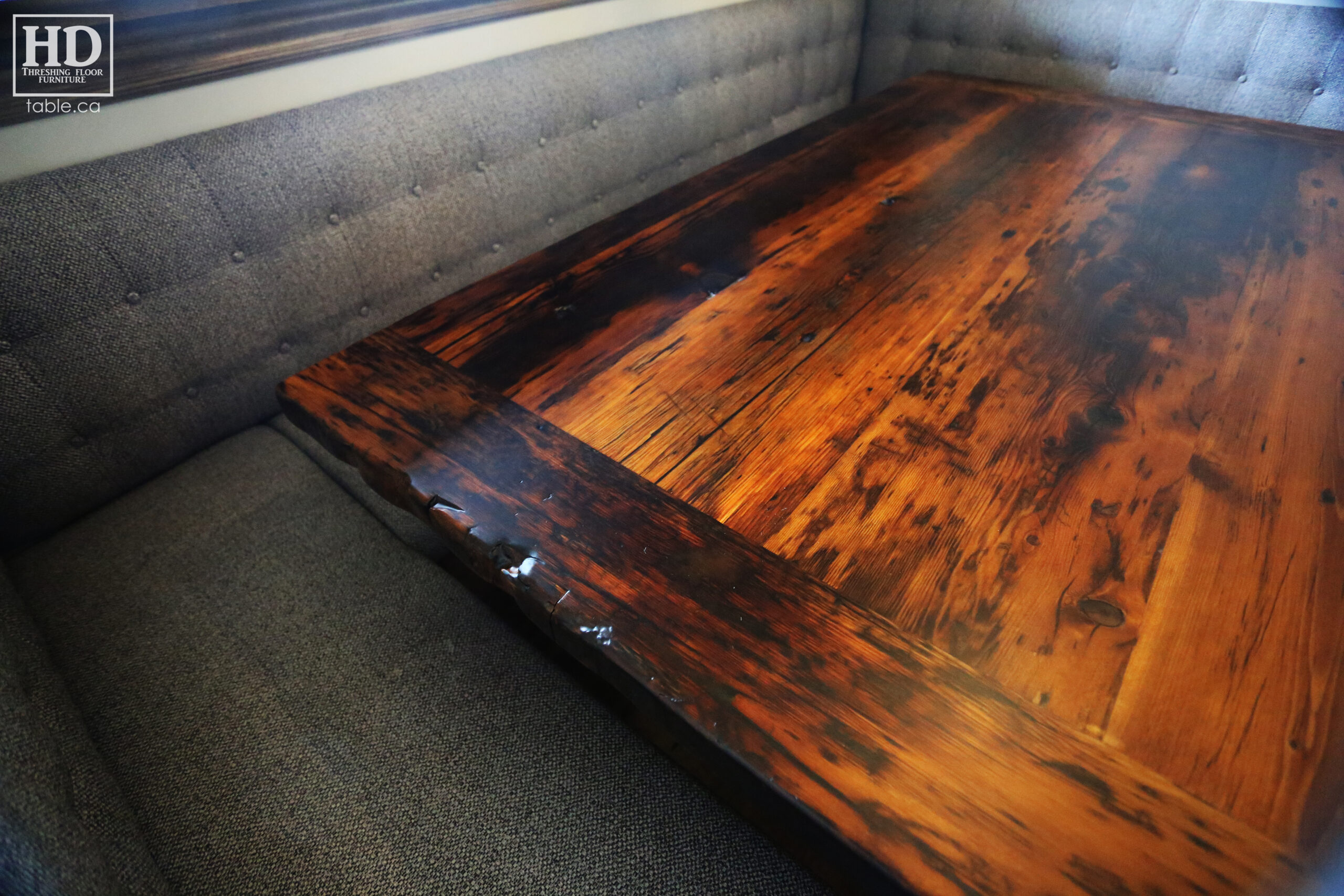 Reclaimed Barnwood Table with Epoxy Finish by HD Threshing Floor Furniture / www.table.ca