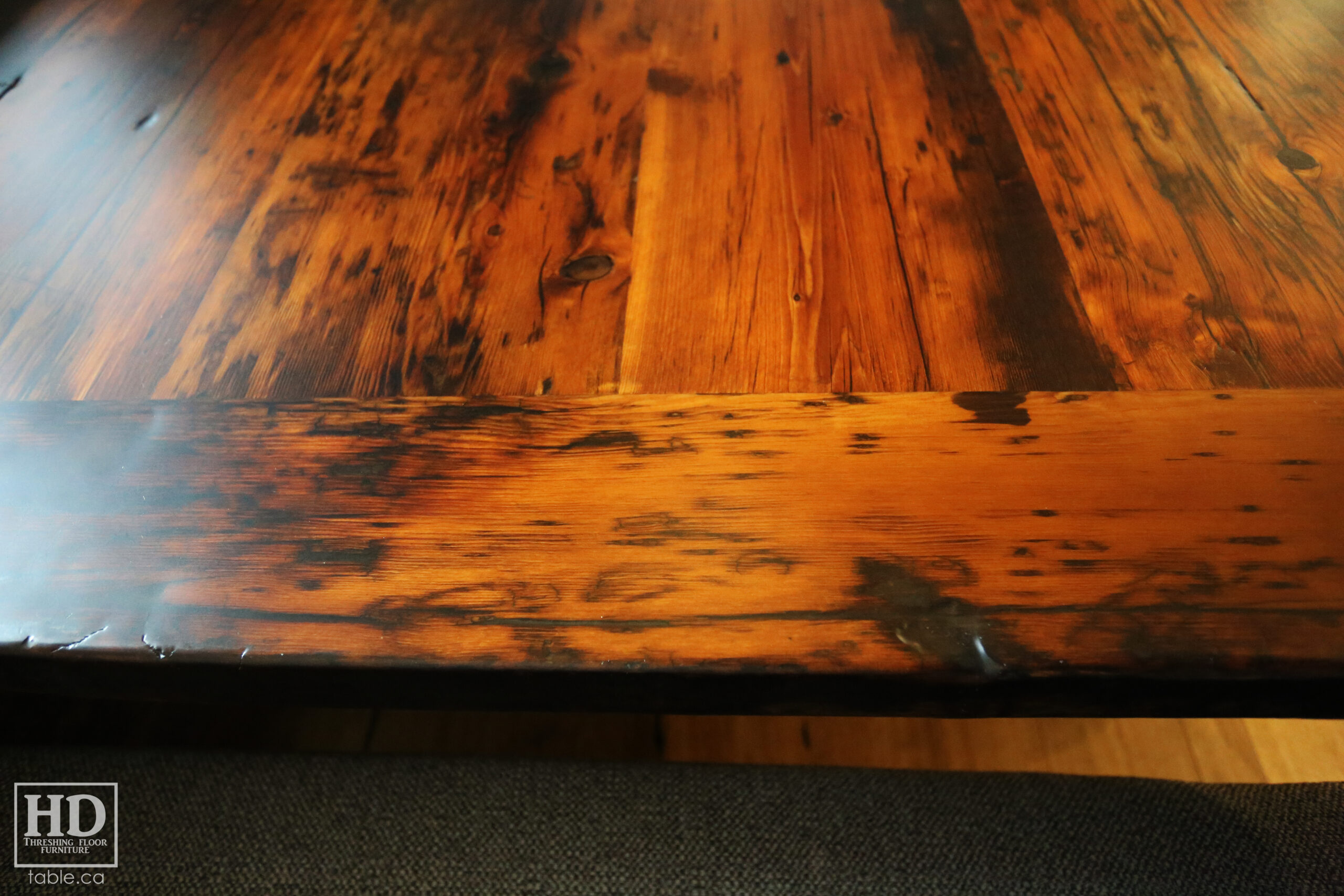 Reclaimed Barnwood Table with Epoxy Finish by HD Threshing Floor Furniture / www.table.ca