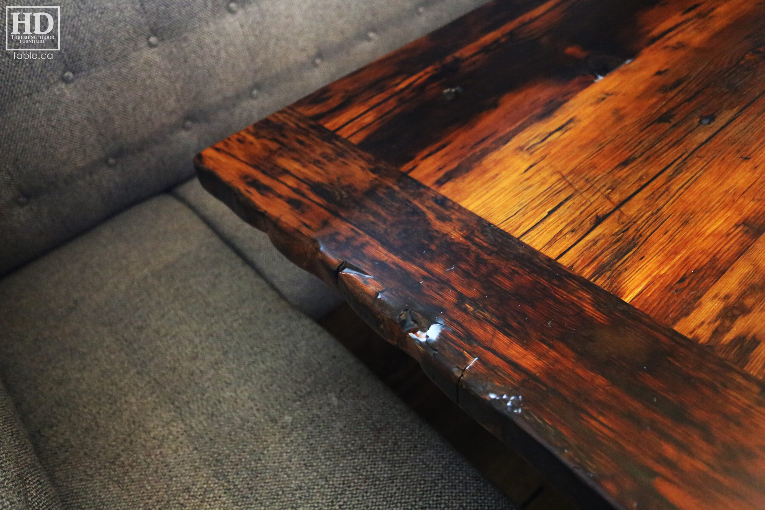 Reclaimed Barnwood Table with Epoxy Finish by HD Threshing Floor Furniture / www.table.ca