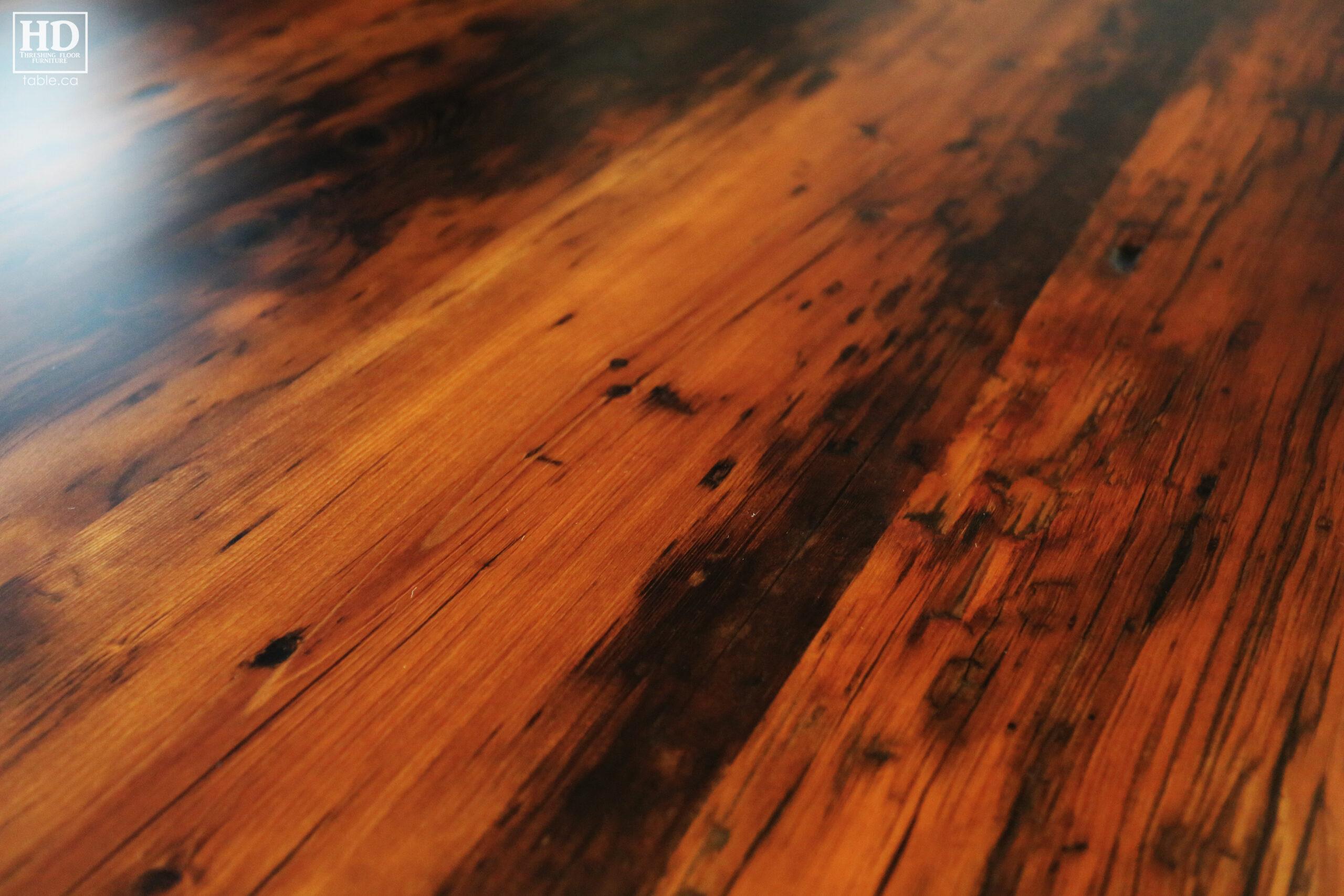 Reclaimed Barnwood Table with Epoxy Finish by HD Threshing Floor Furniture / www.table.ca