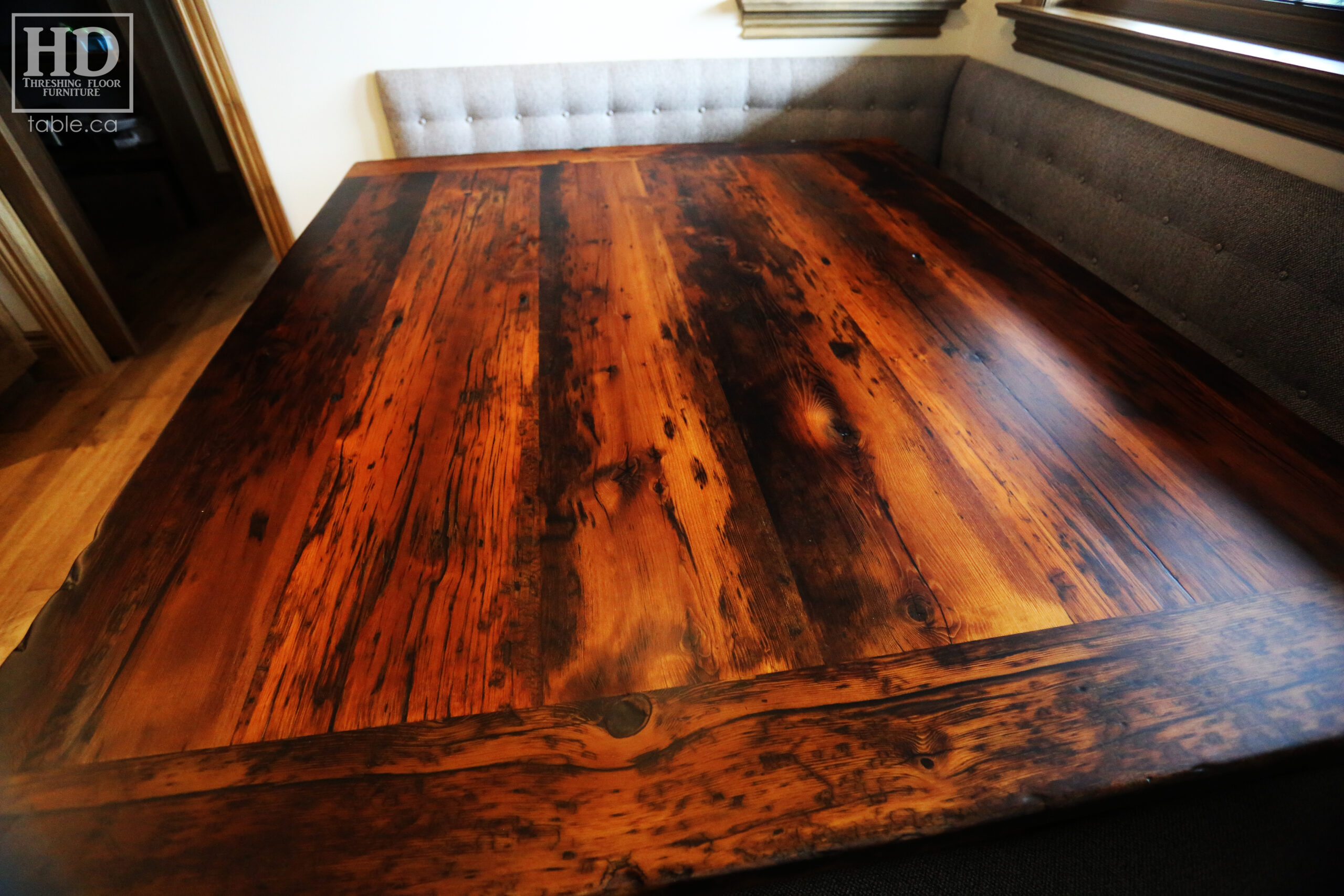 Reclaimed Barnwood Table with Epoxy Finish by HD Threshing Floor Furniture / www.table.ca