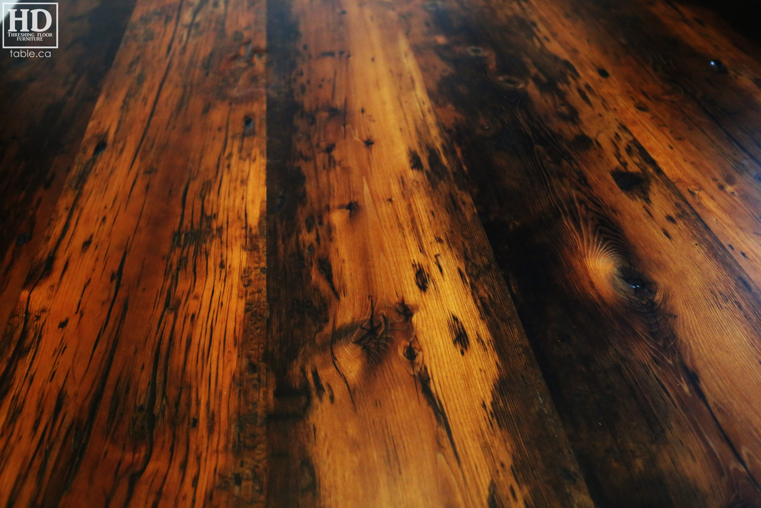 Reclaimed Barnwood Table with Epoxy Finish by HD Threshing Floor Furniture / www.table.ca