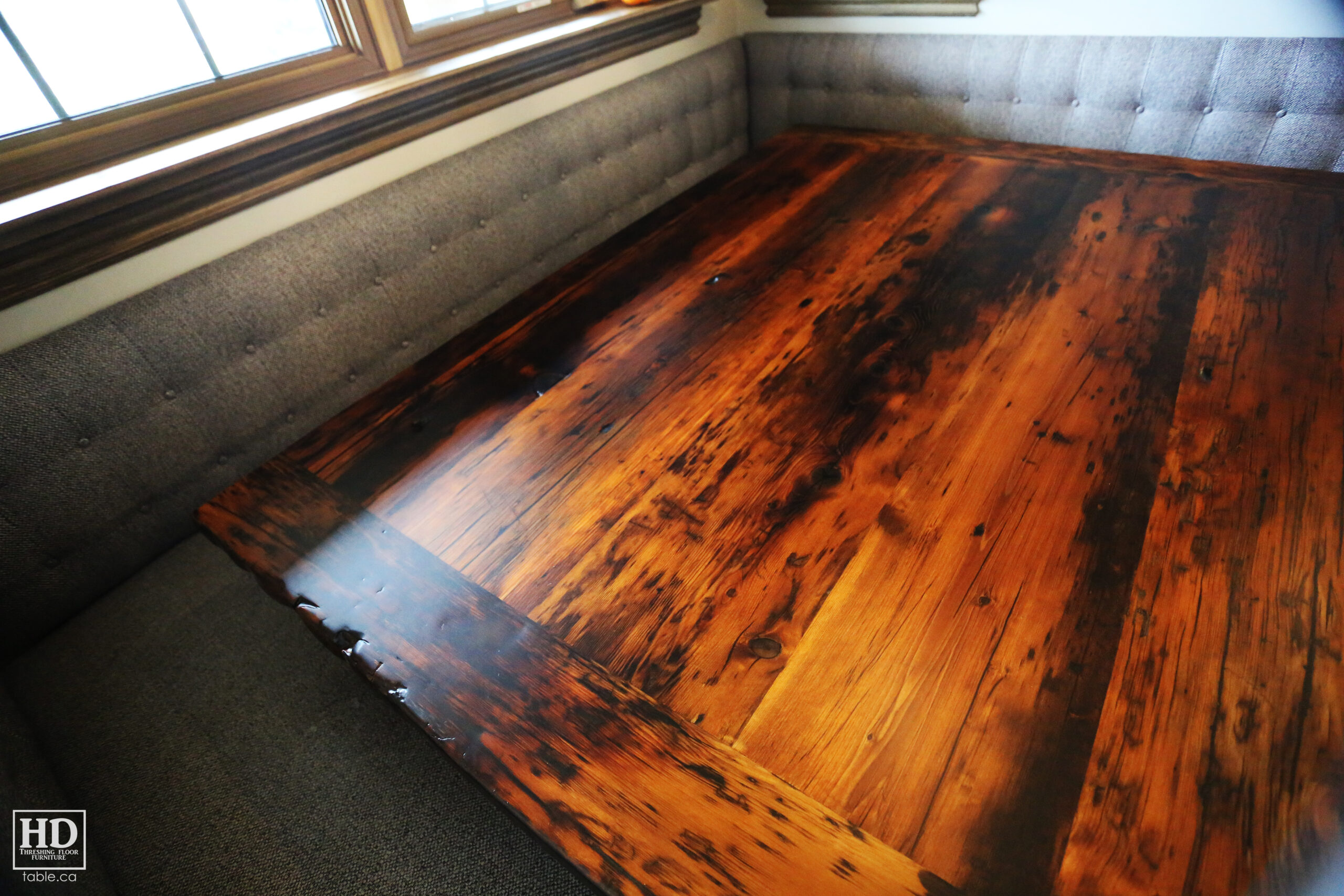 Reclaimed Barnwood Table with Epoxy Finish by HD Threshing Floor Furniture / www.table.ca