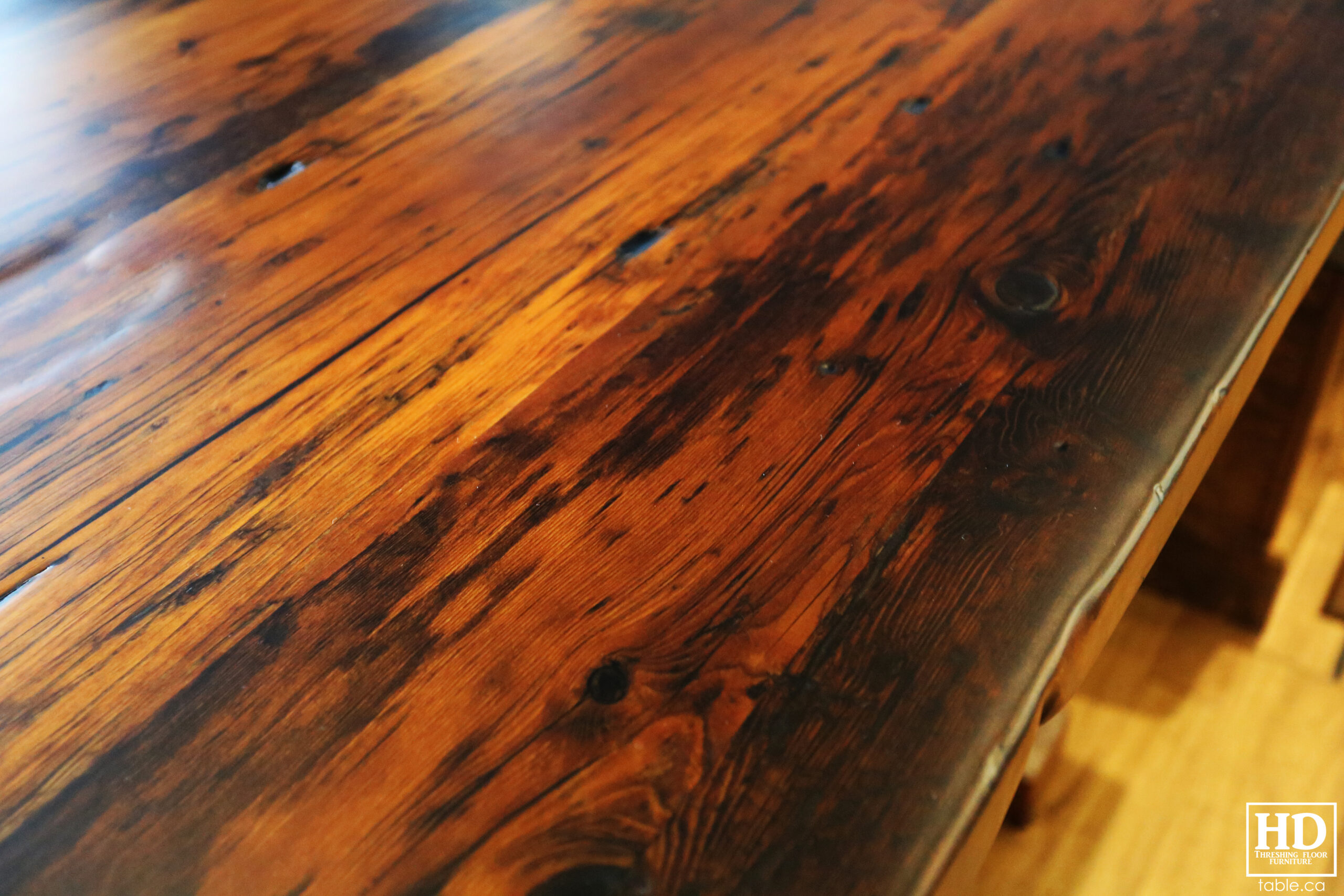 Reclaimed Barnwood Table with Epoxy Finish by HD Threshing Floor Furniture / www.table.ca