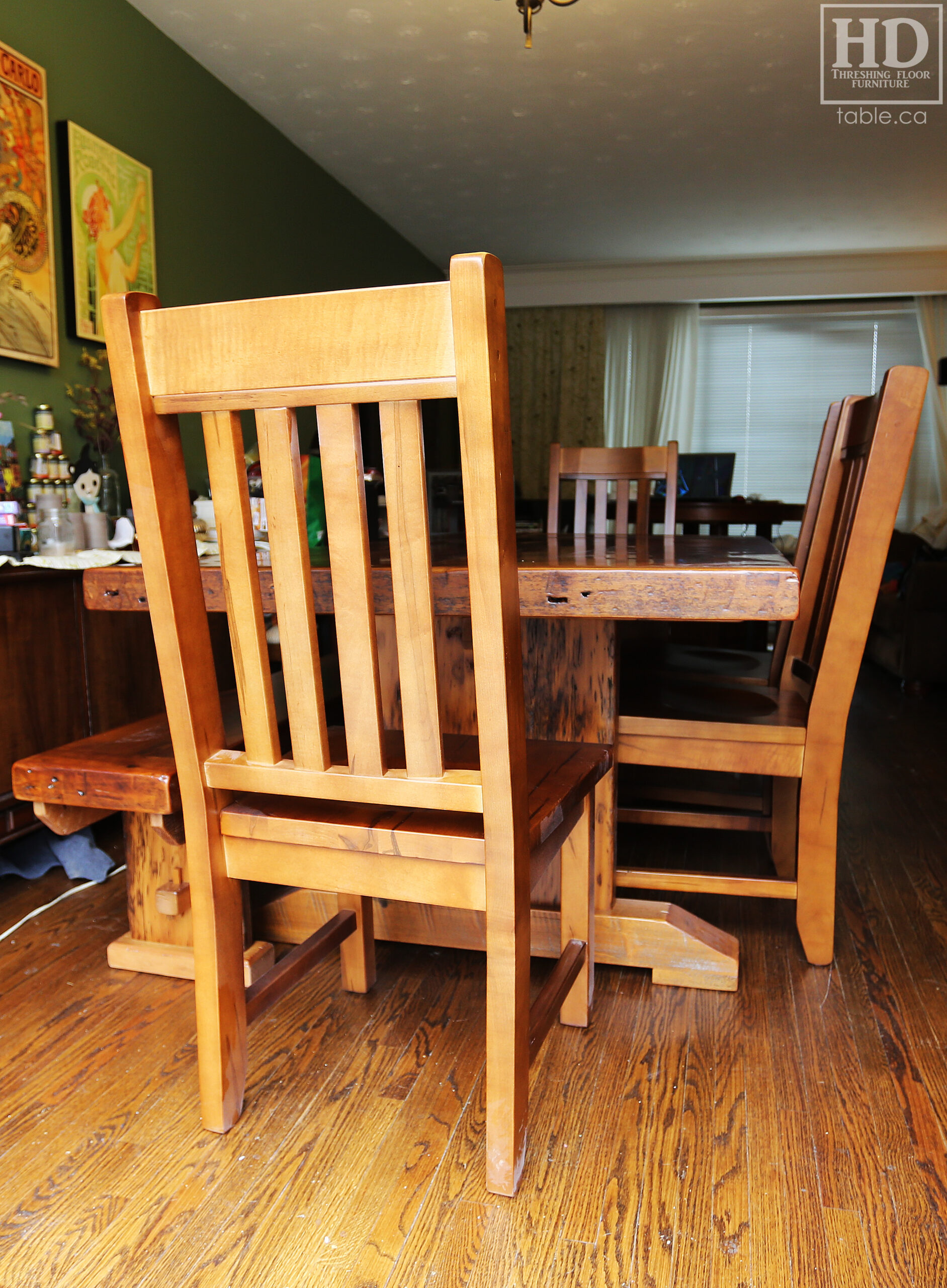 Reclaimed Wood Table with Extra Thick 3" Top by HD Threshing Floor Furniture / www.table.ca