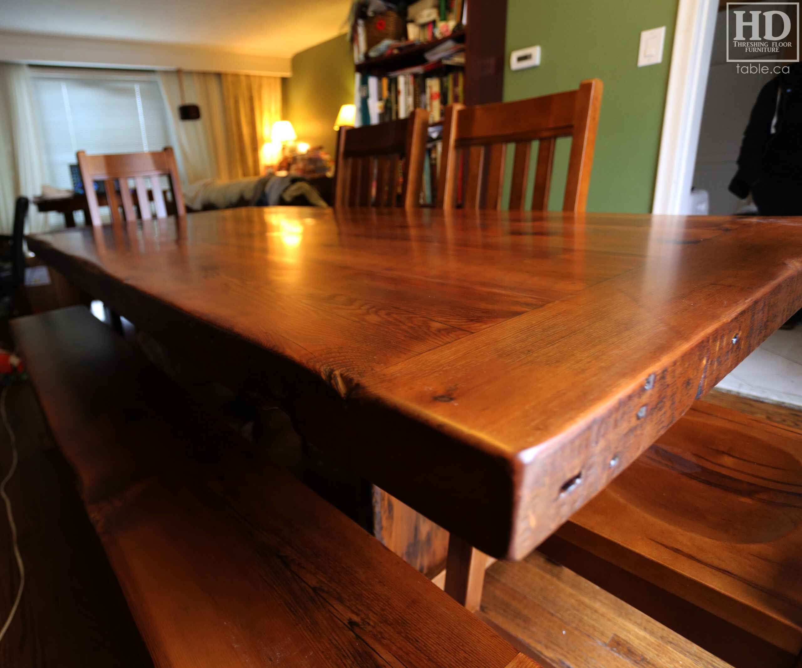 Reclaimed Wood Table with Extra Thick 3" Top by HD Threshing Floor Furniture / www.table.ca