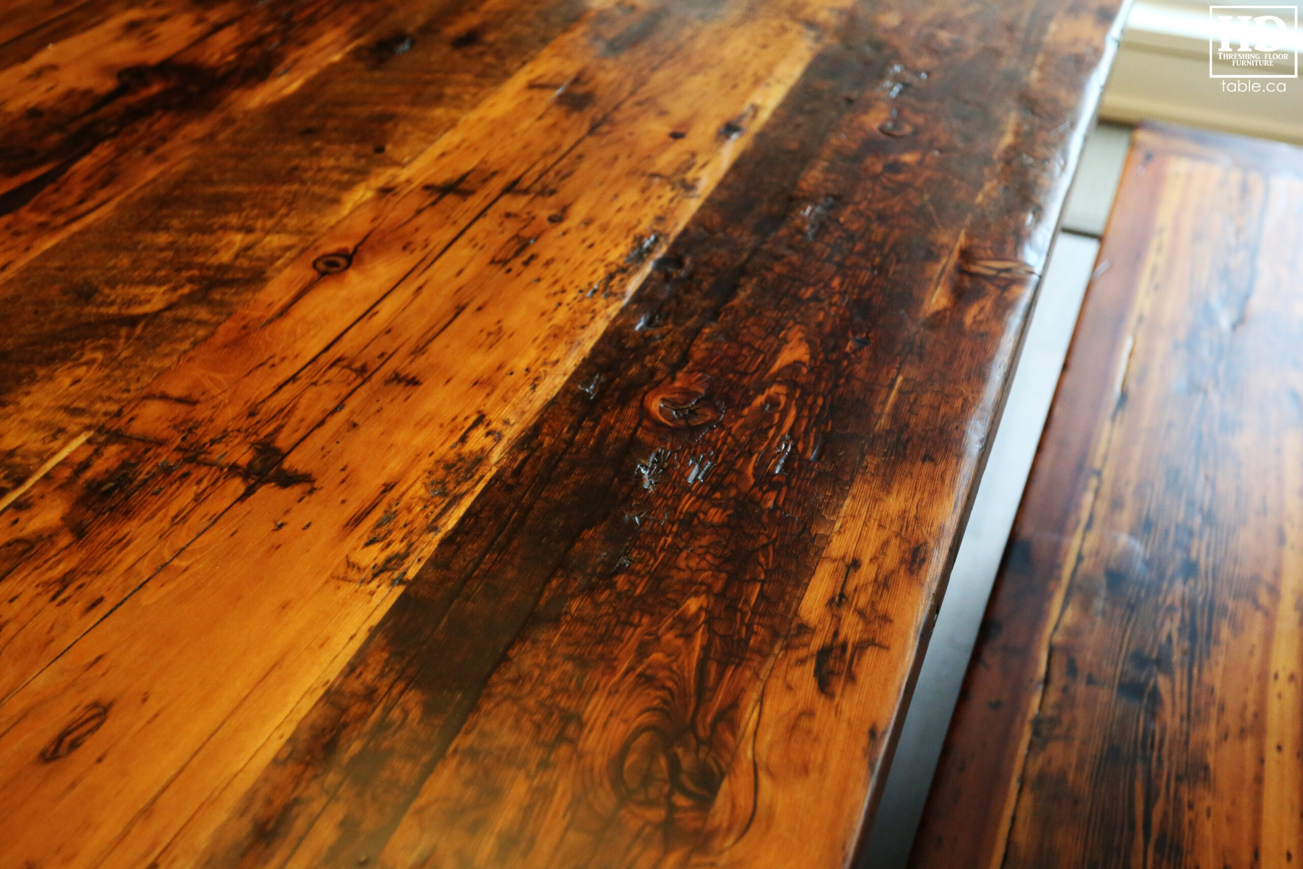 Rustic Table with Light Epoxy Coating Option by HD Threshing Floor Furniture / www.table.ca