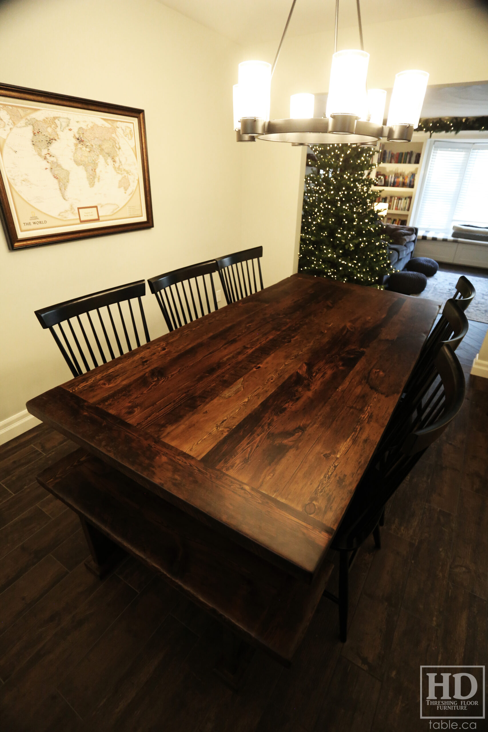 Reclaimed Wood Table with Black Stain Treatment Option by HD Threshing Floor Furniture / Cambridge, Ontario / www.table.ca