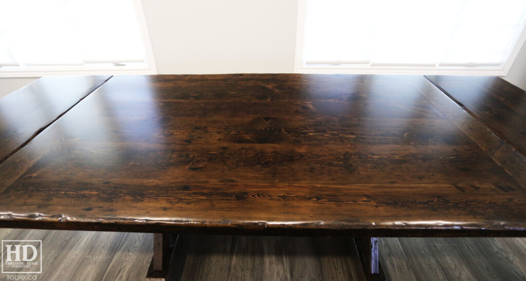 Dark Reclaimed Wood Table with Black Stain Treatment by HD Threshing Floor Furniture / www.table.ca