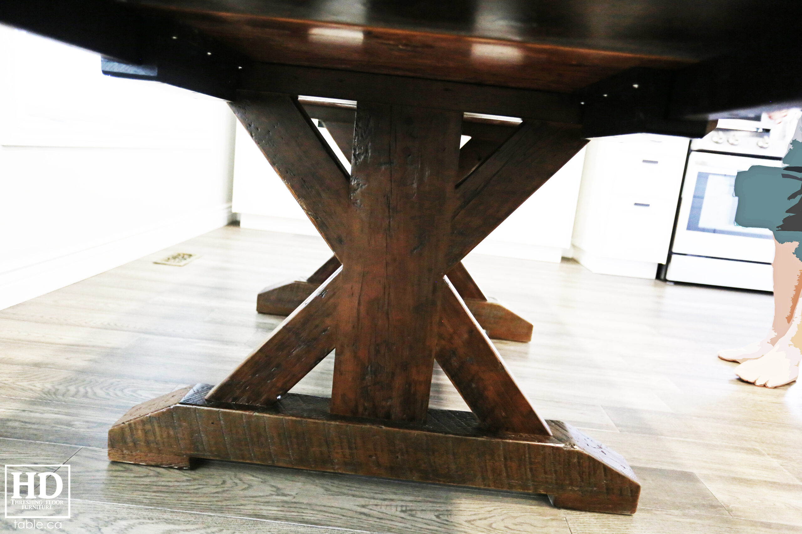 Dark Reclaimed Wood Table with Black Stain Treatment by HD Threshing Floor Furniture / www.table.ca