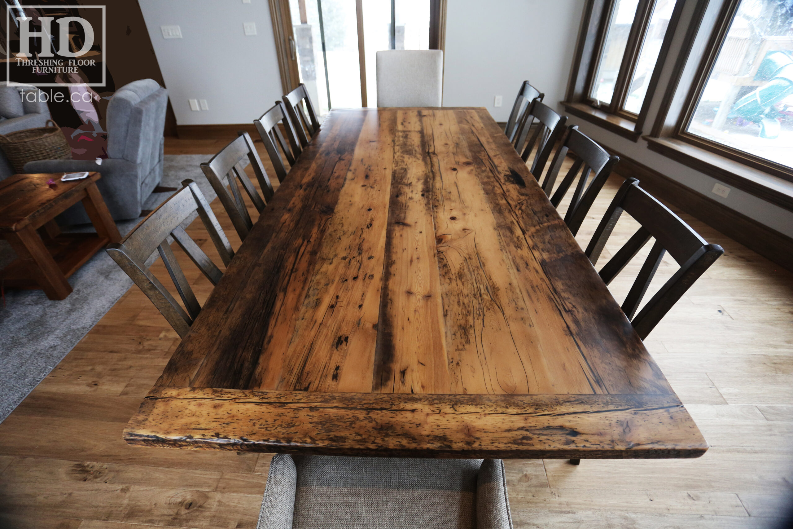 Distressed Reclaimed Wood Table by HD Threshing Floor Furniture / www.table.ca