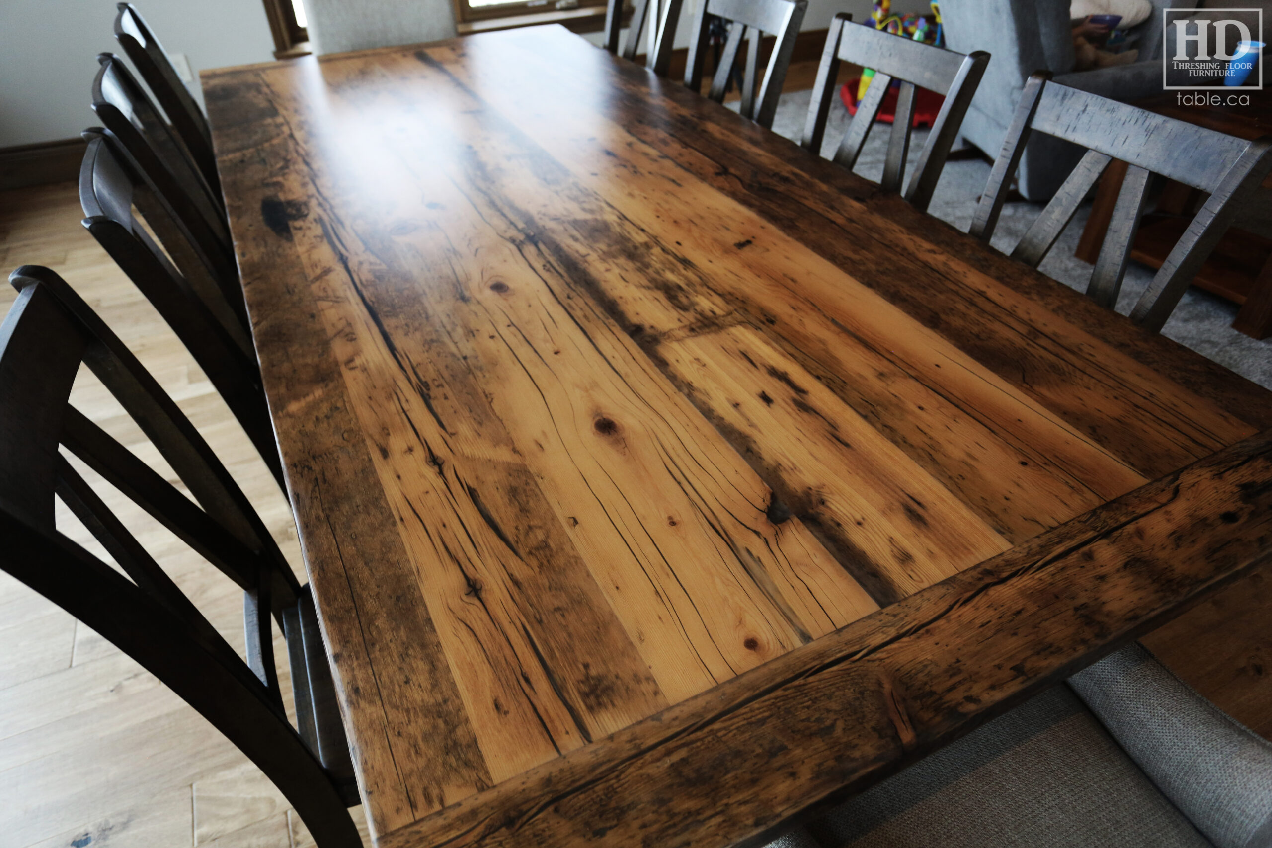 Distressed Reclaimed Wood Table by HD Threshing Floor Furniture / www.table.ca