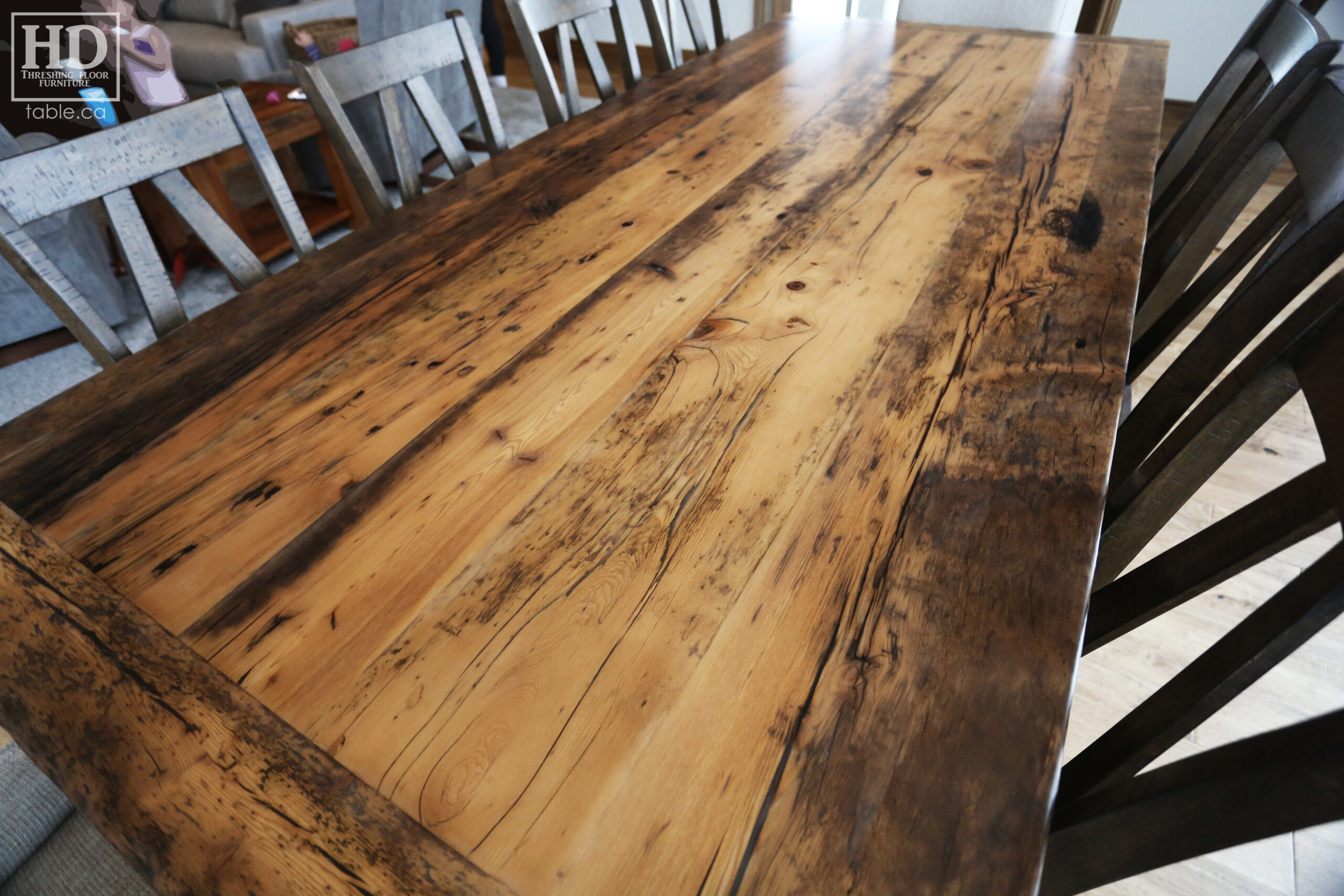 Distressed Reclaimed Wood Table by HD Threshing Floor Furniture / www.table.ca