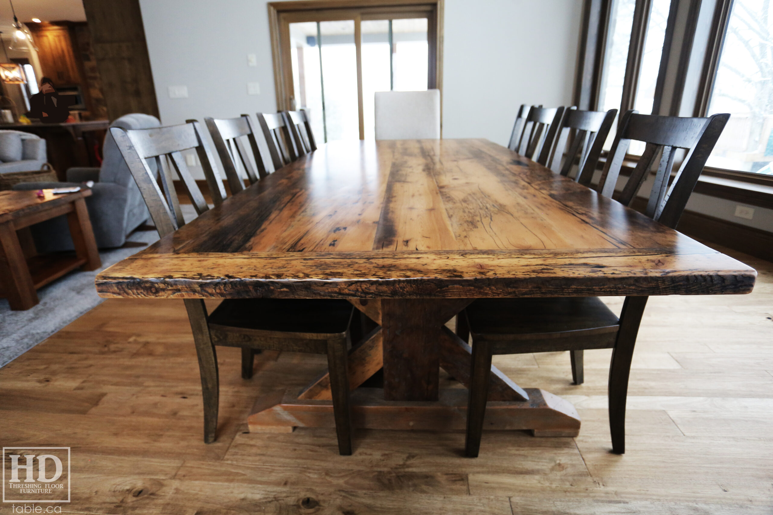 Distressed Reclaimed Wood Table by HD Threshing Floor Furniture / www.table.ca