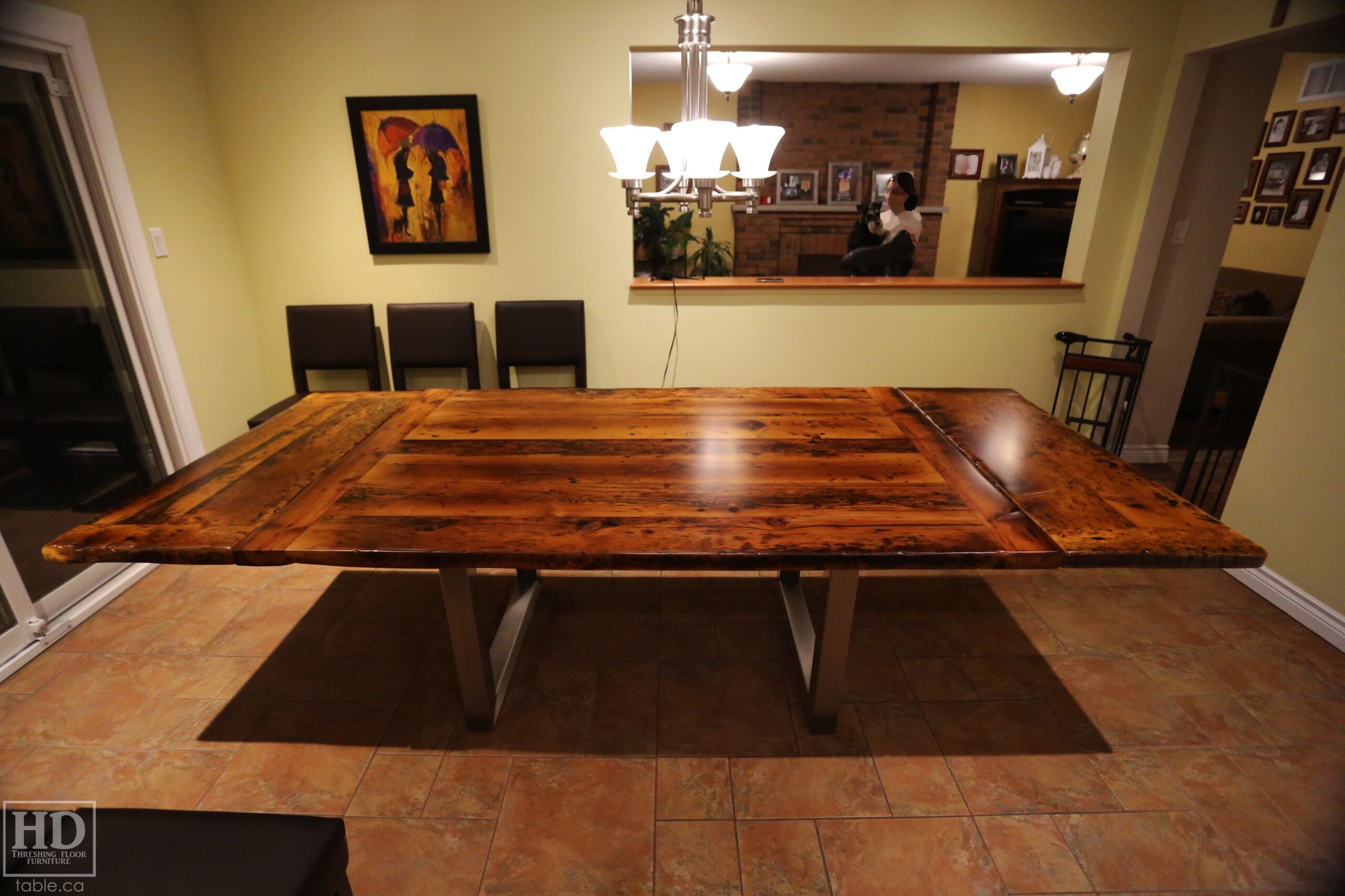 Reclaimed Wood Metal Base Table by HD Threshing Floor Furniture / www.table.ca