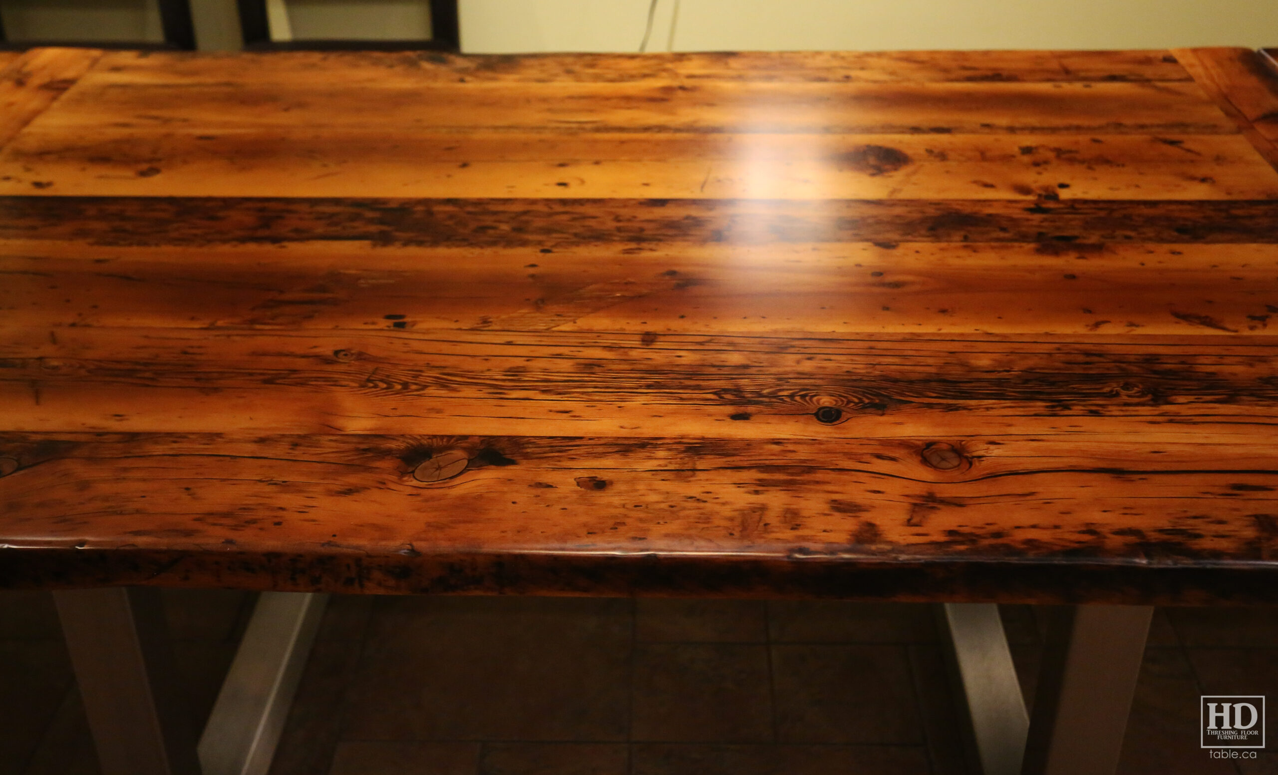 Reclaimed Wood Metal Base Table by HD Threshing Floor Furniture / www.table.ca