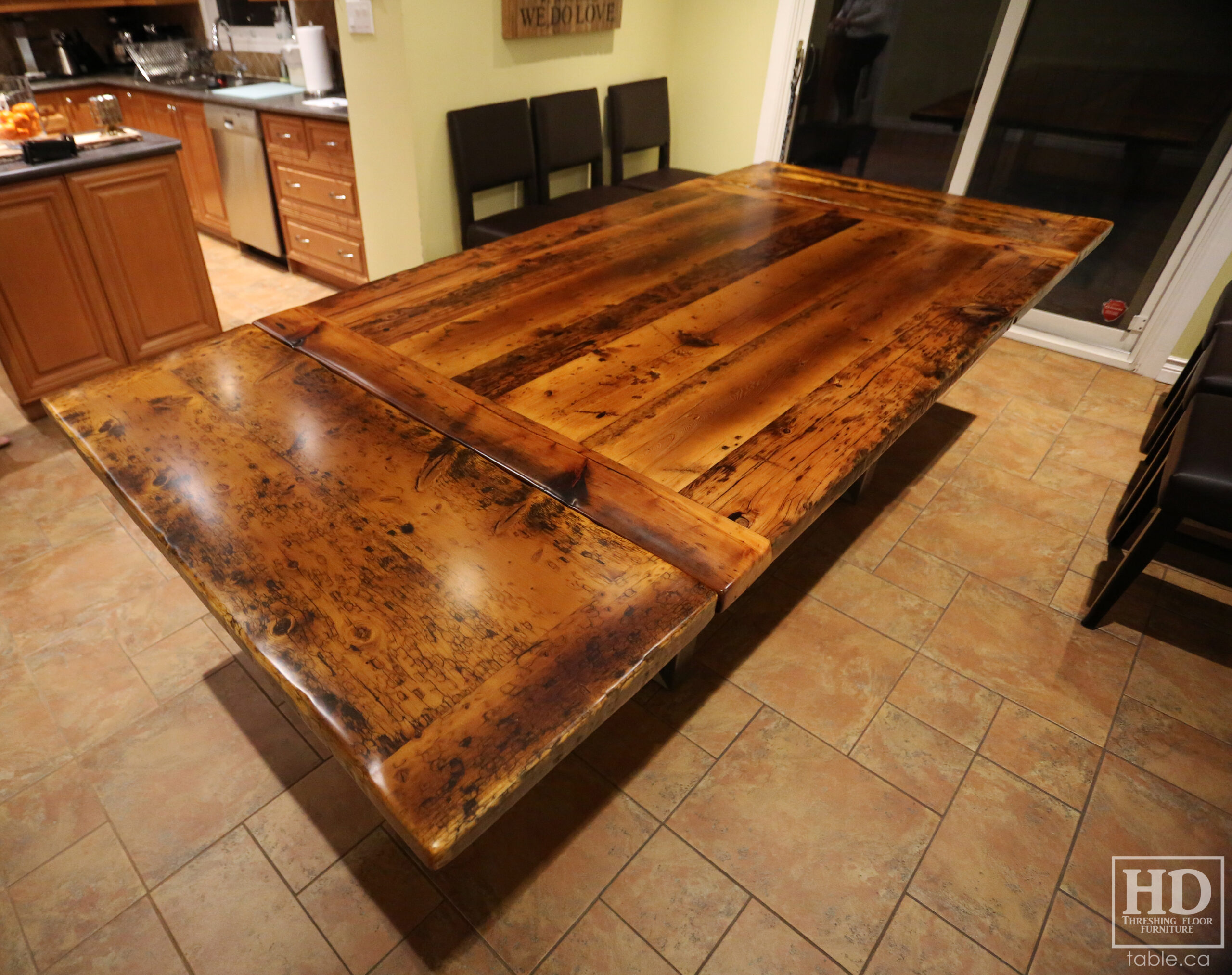 Reclaimed Wood Metal Base Table by HD Threshing Floor Furniture / www.table.ca